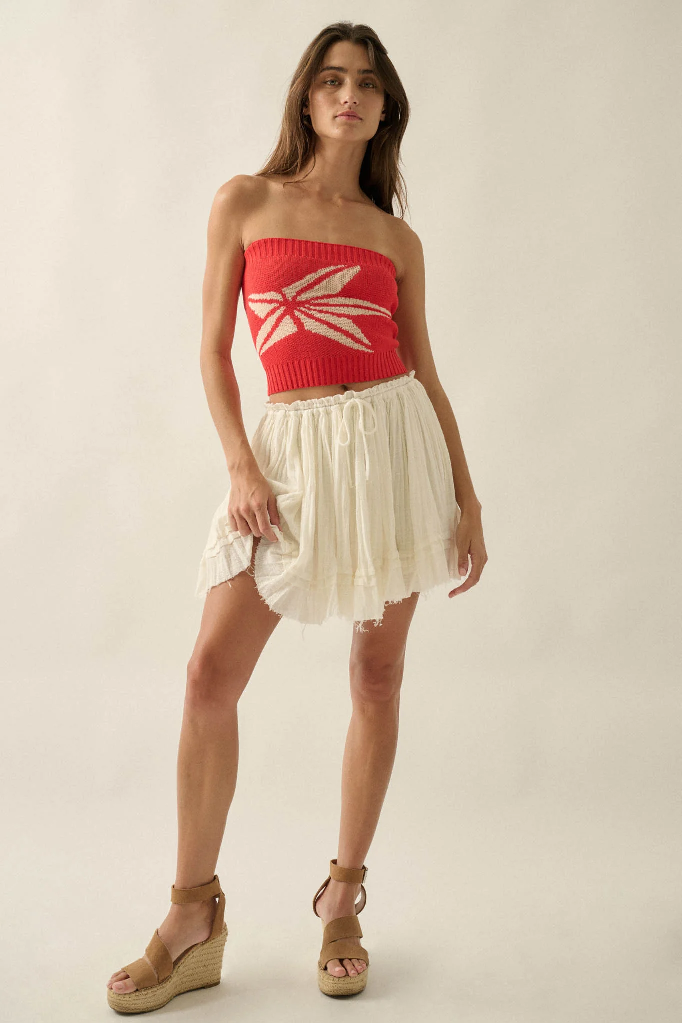 Brightest Star Jacquard Knit Bandeau Tube Top - Image 11