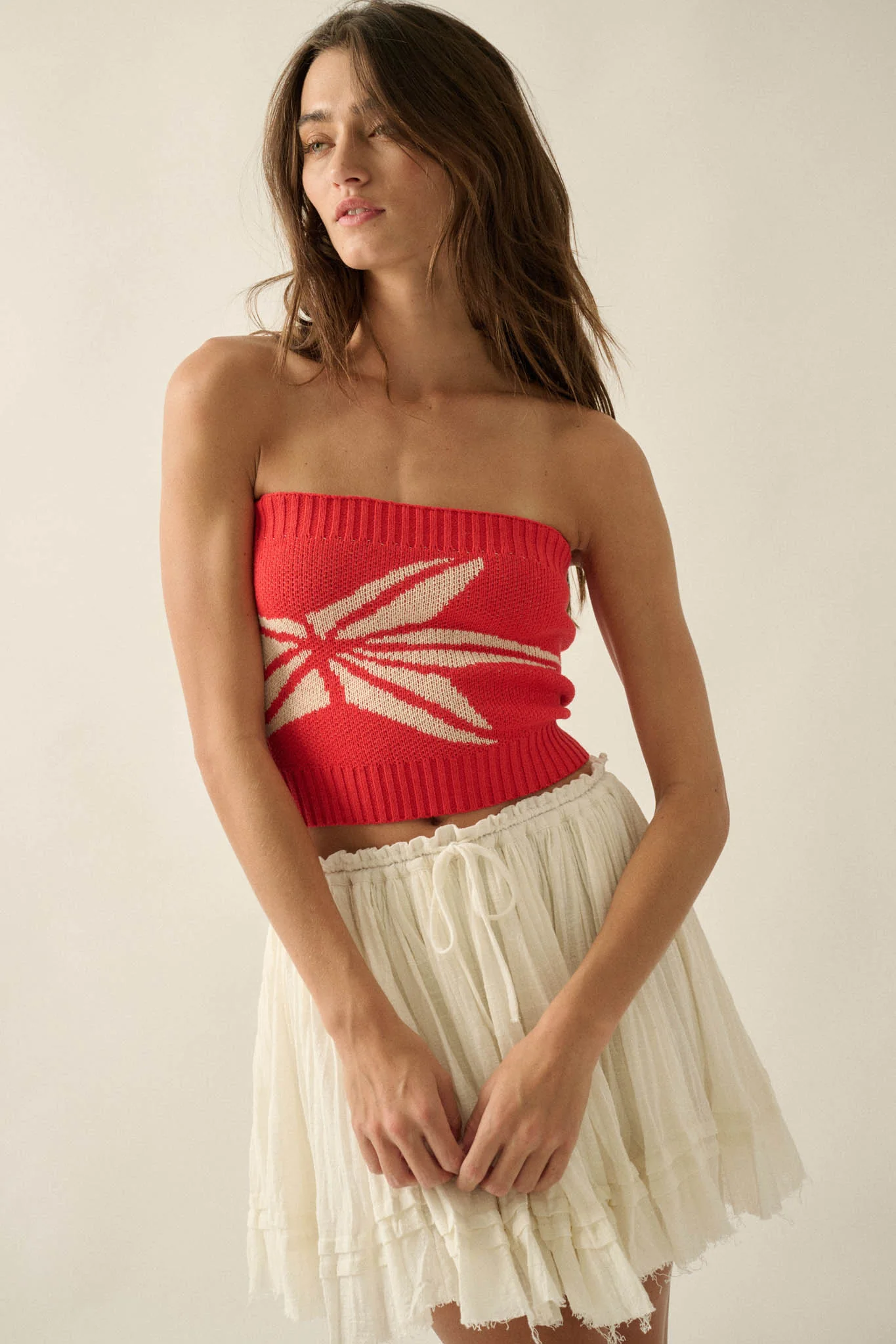 Brightest Star Jacquard Knit Bandeau Tube Top - Image 13