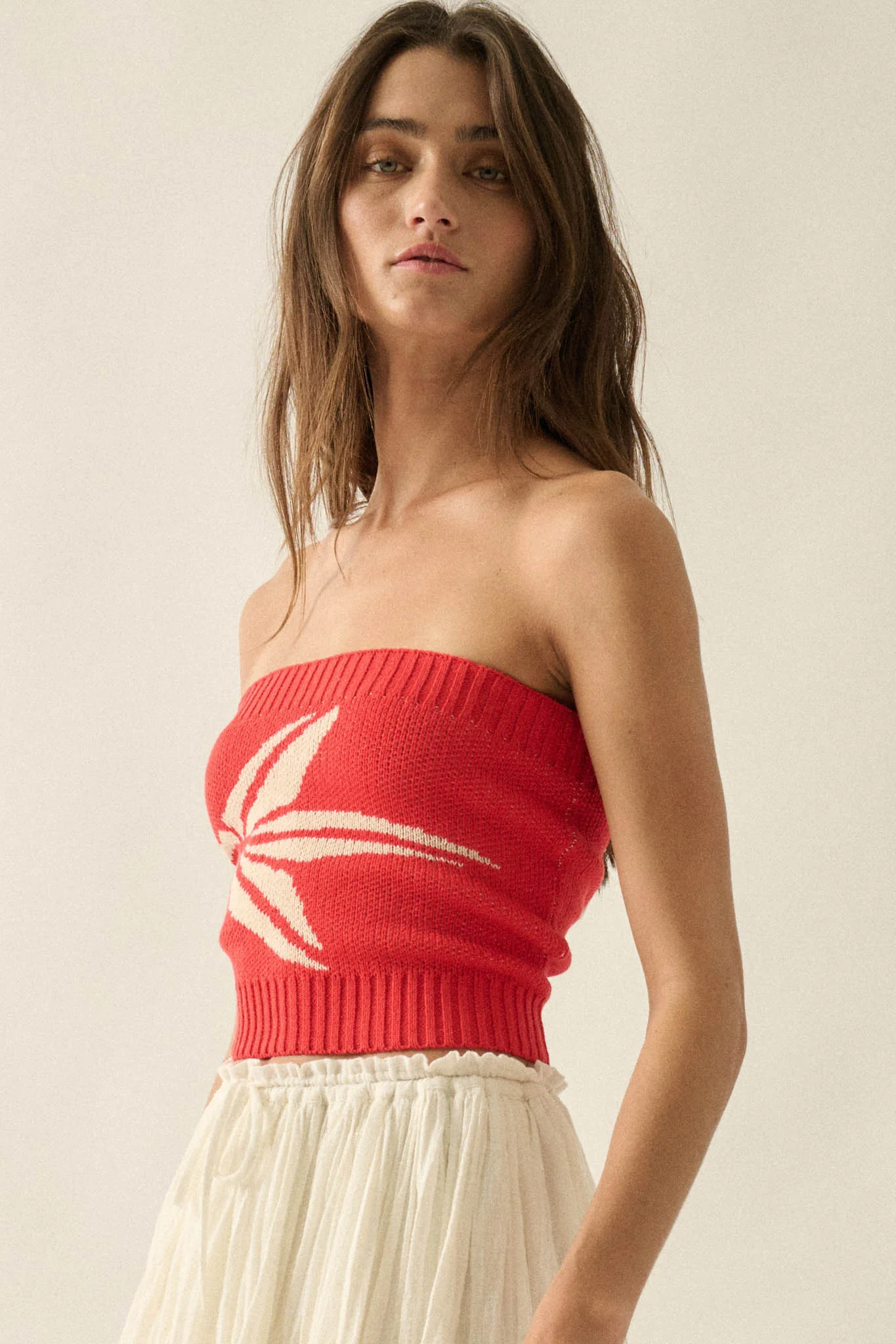 Brightest Star Jacquard Knit Bandeau Tube Top - Image 14