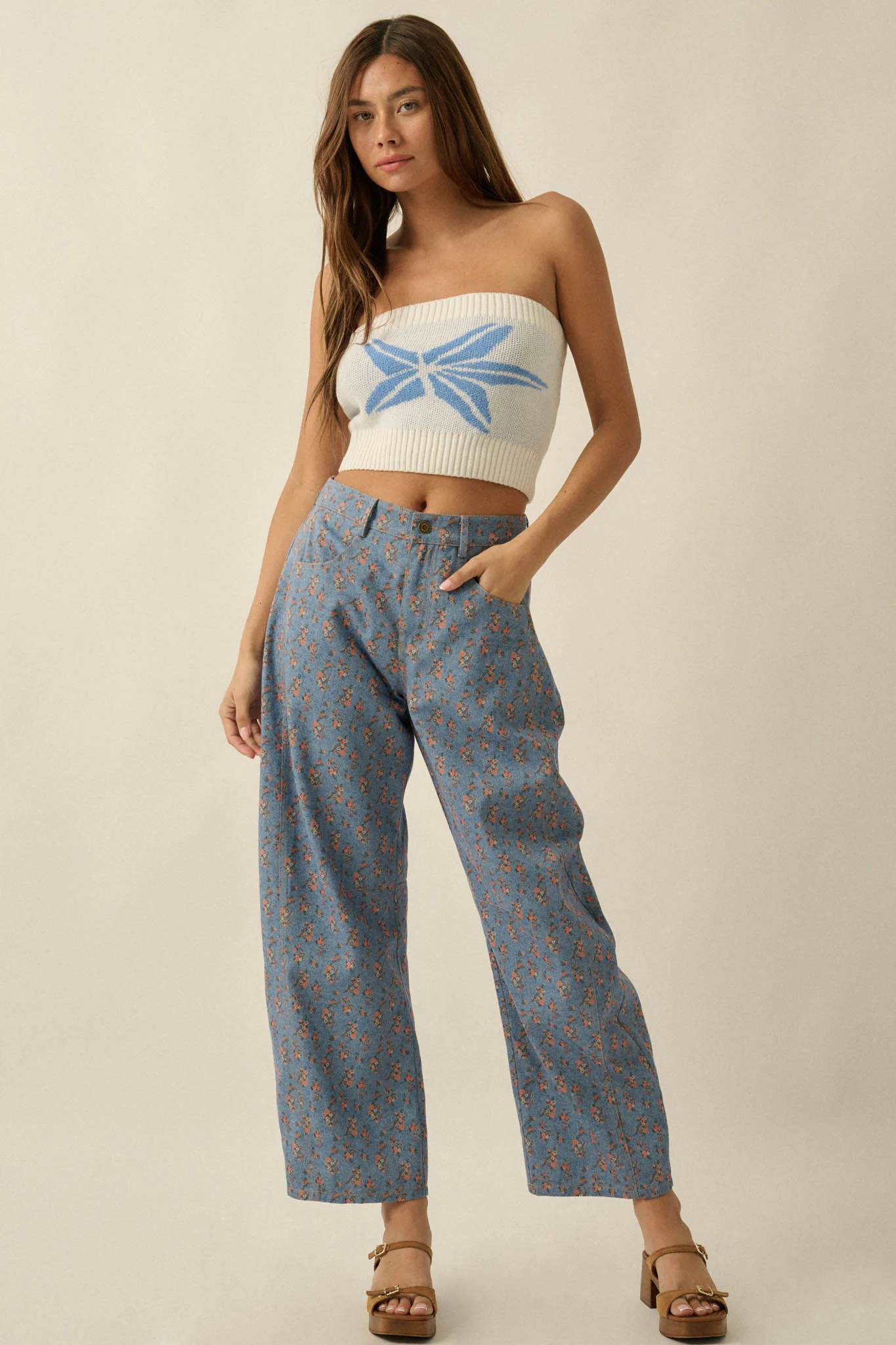 Brightest Star Jacquard Knit Bandeau Tube Top - Image 18