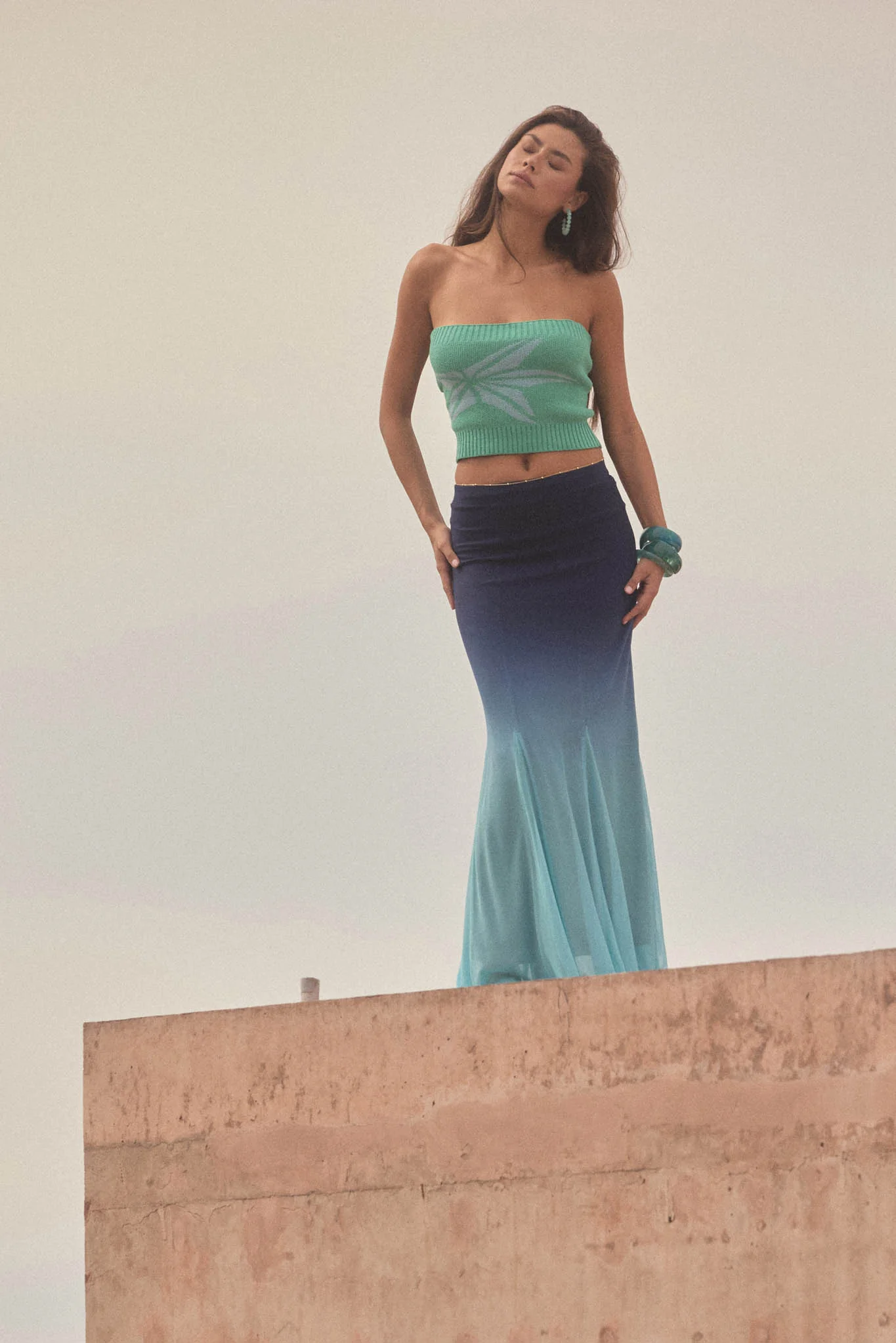 Brightest Star Jacquard Knit Bandeau Tube Top - Image 2