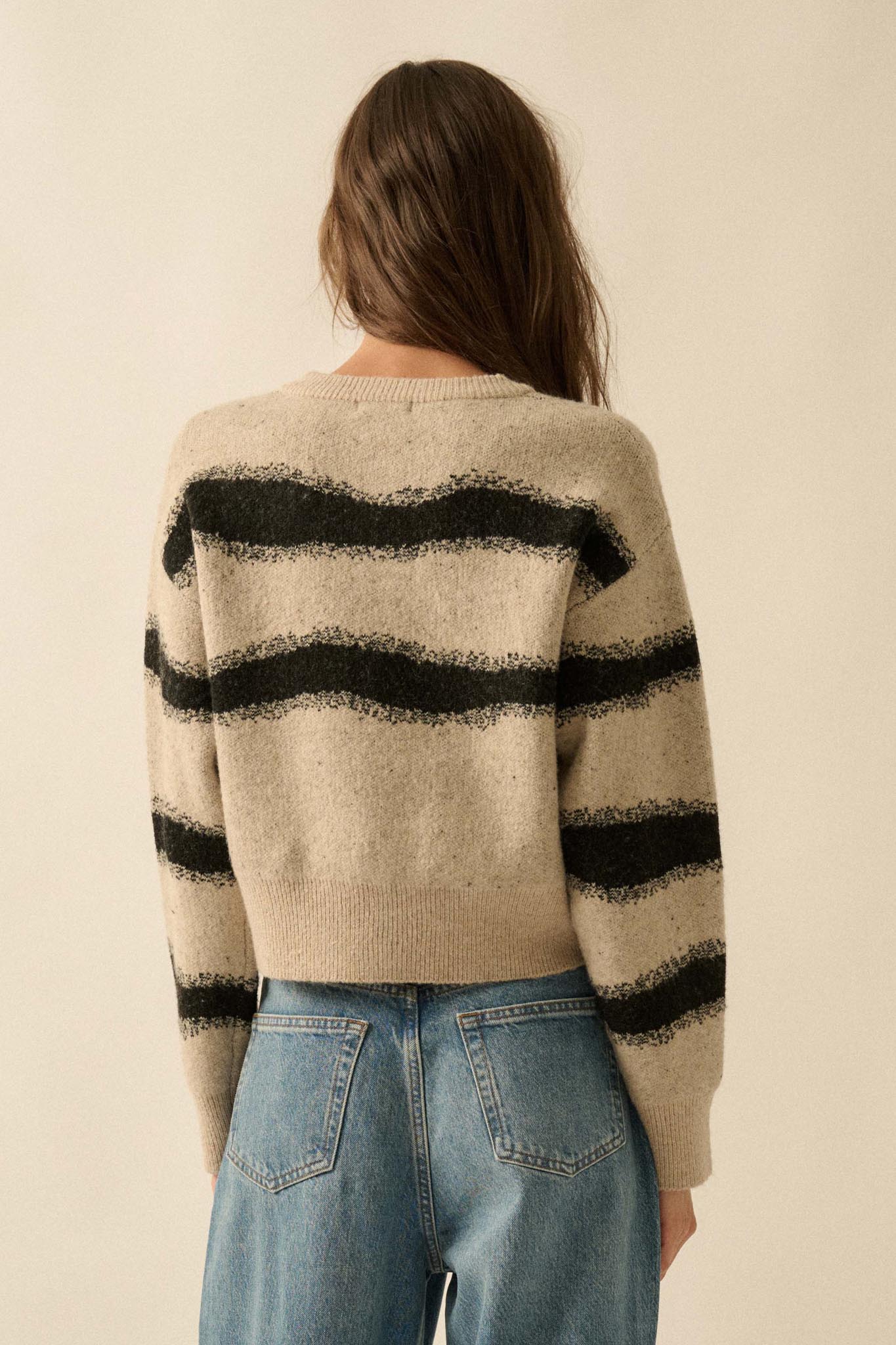 Broad Strokes Striped Jacquard-Knit Cardigan - Image 6