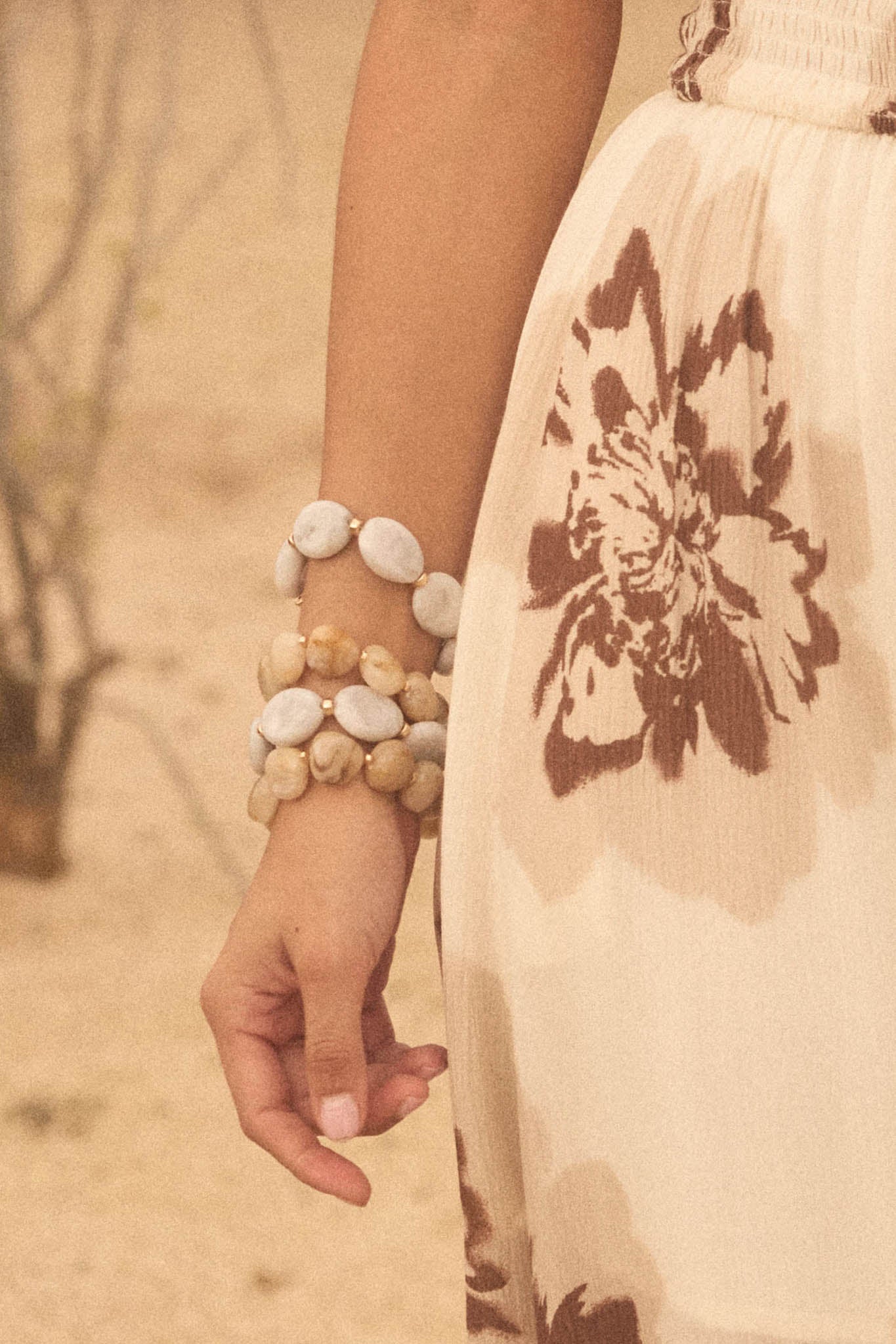 Bronson Two-Piece Marble Resin Bead Bracelet Set - Image 2