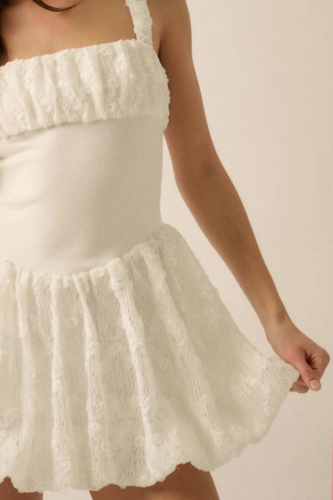 Bubbly Blooms 3D Floral Lace Bubble Mini Dress - Image 10