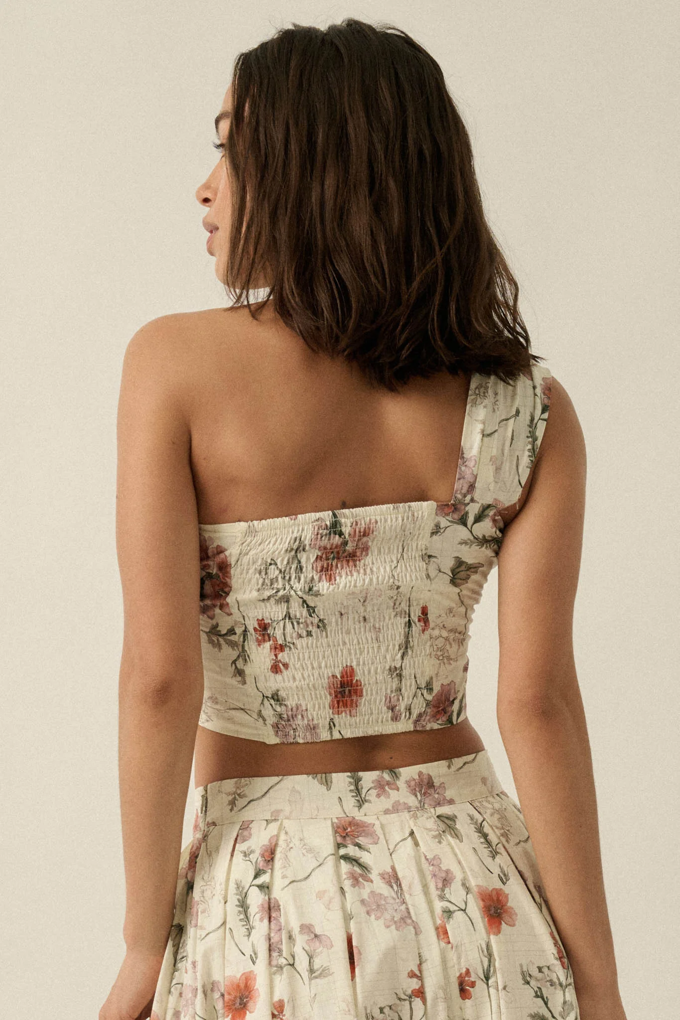 Budding Bouquet Floral One-Shoulder Bandeau Top - Image 12