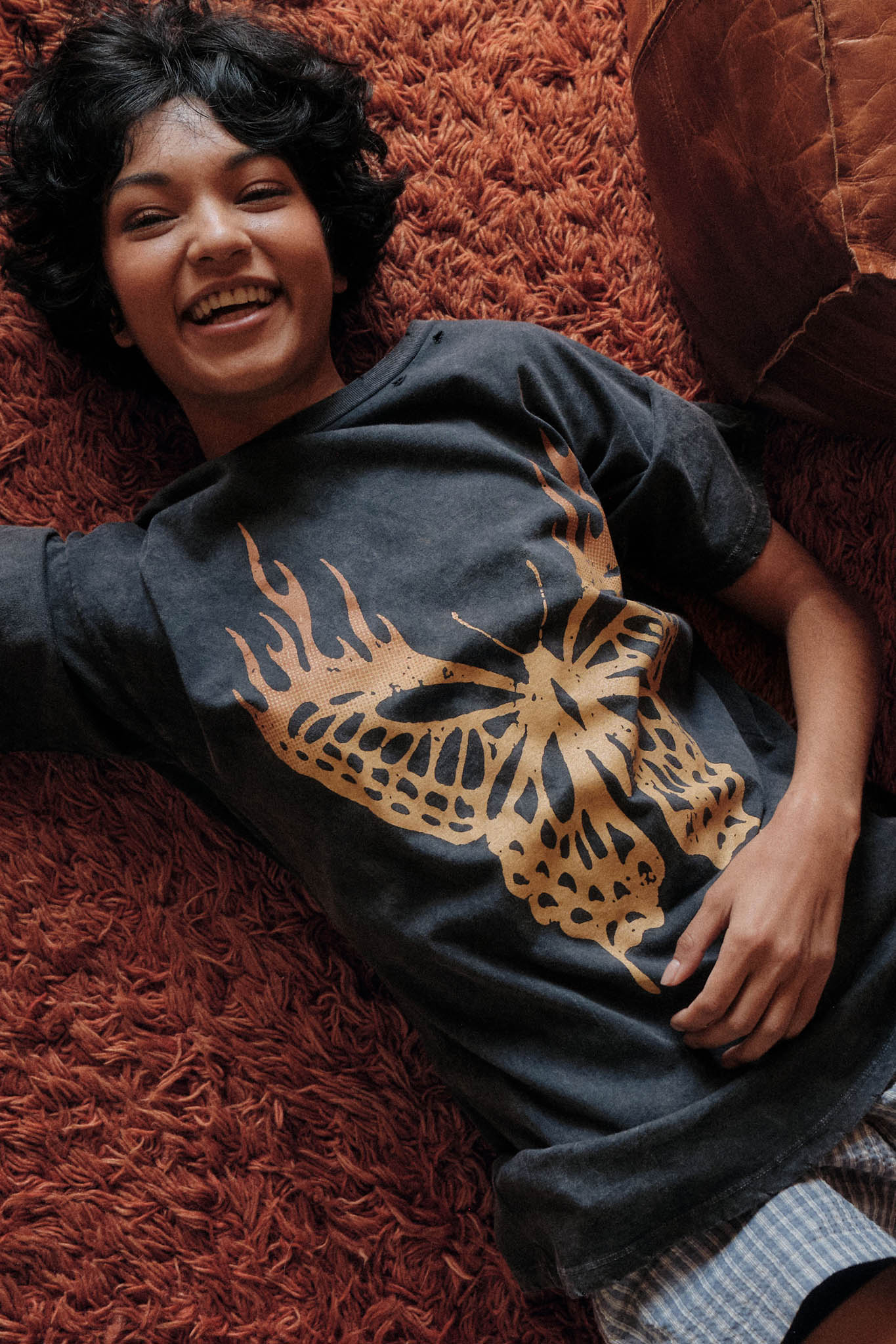 Burning Beauty Distressed Butterfly Graphic Tee - Image 3