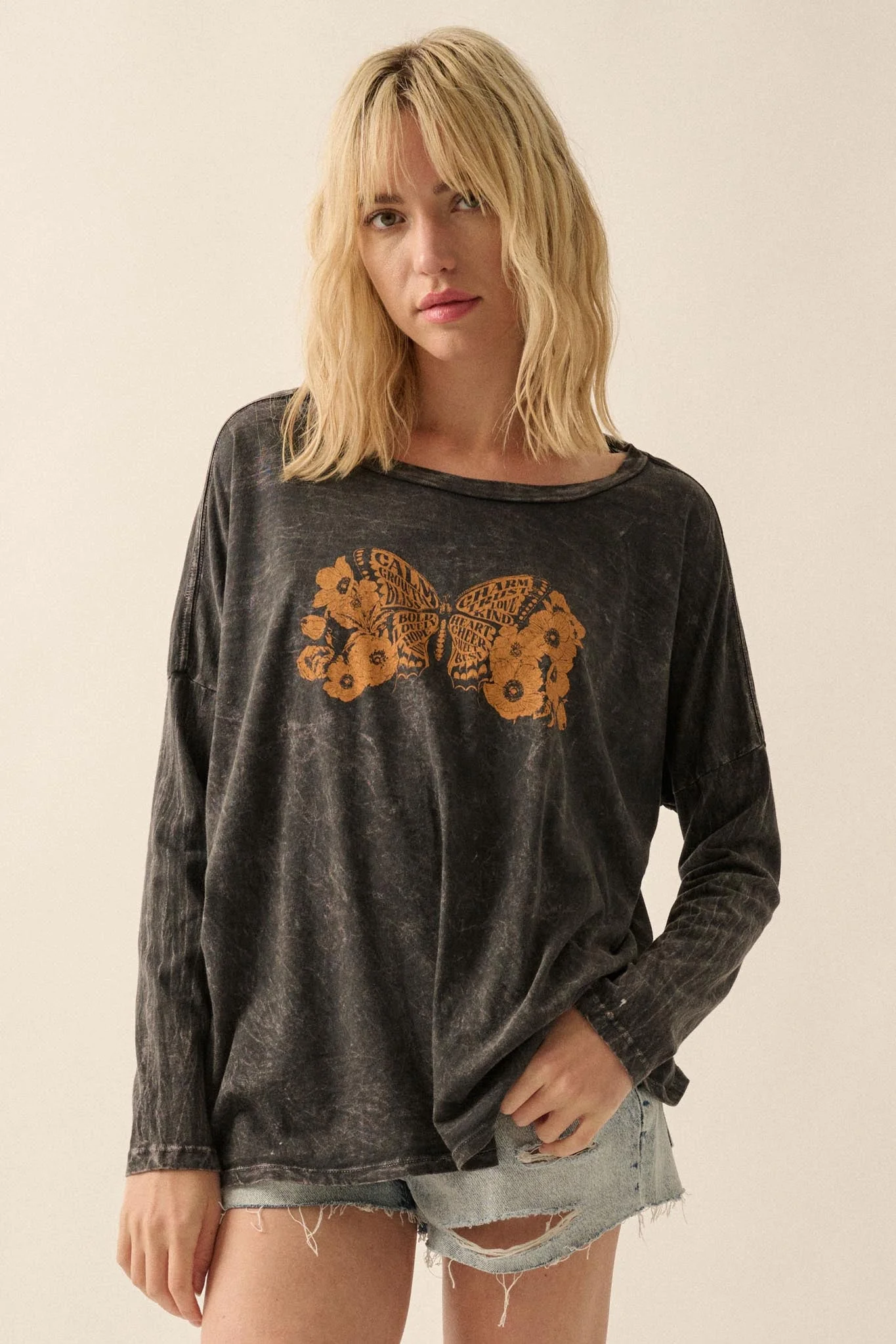 Butterfly Blessings Long-Sleeve Floral Graphic Tee - Image 3