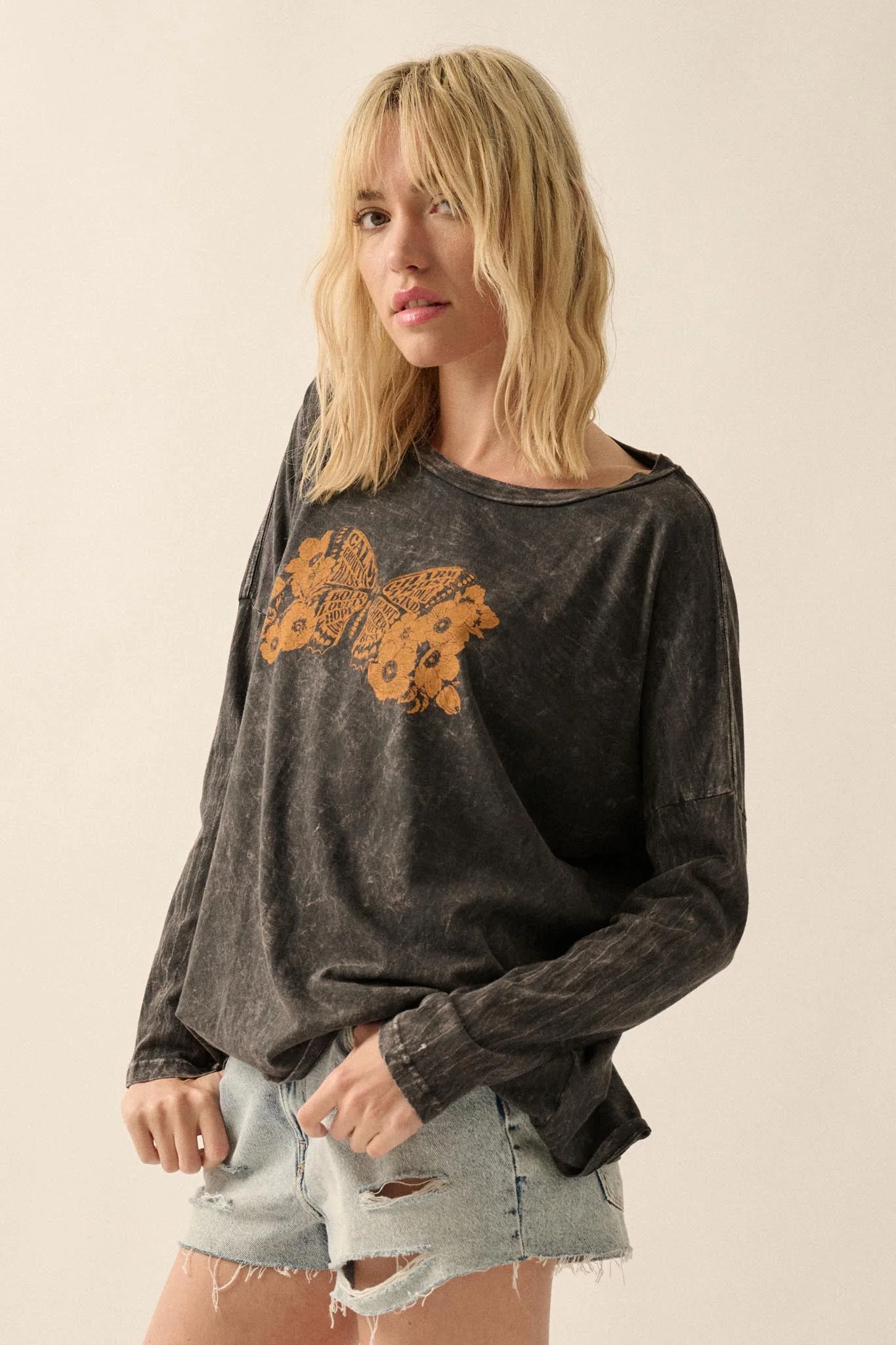 Butterfly Blessings Long-Sleeve Floral Graphic Tee - Image 5