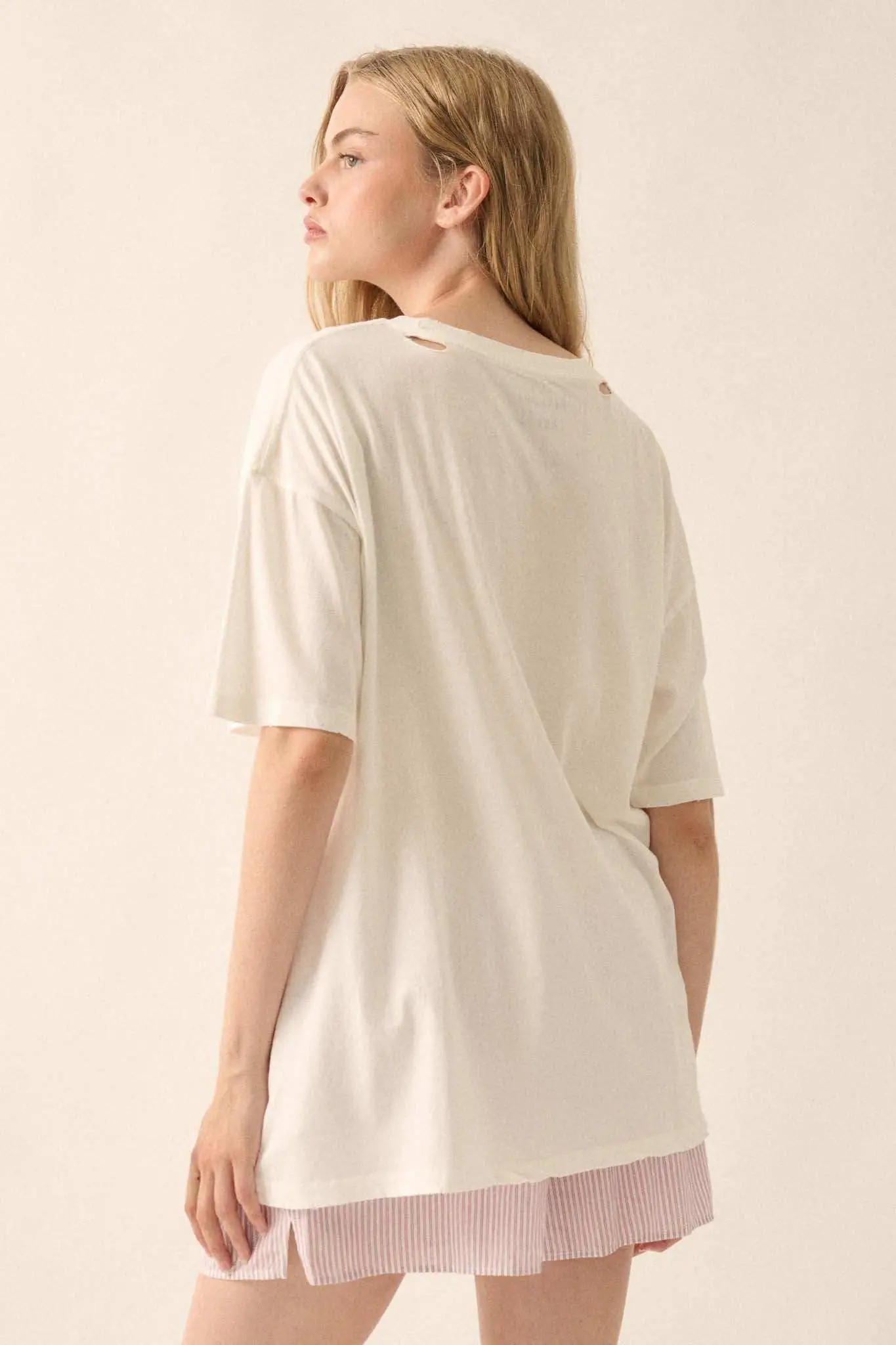 Butterfly Fantasy Distressed Oversize Graphic Tee - Image 2