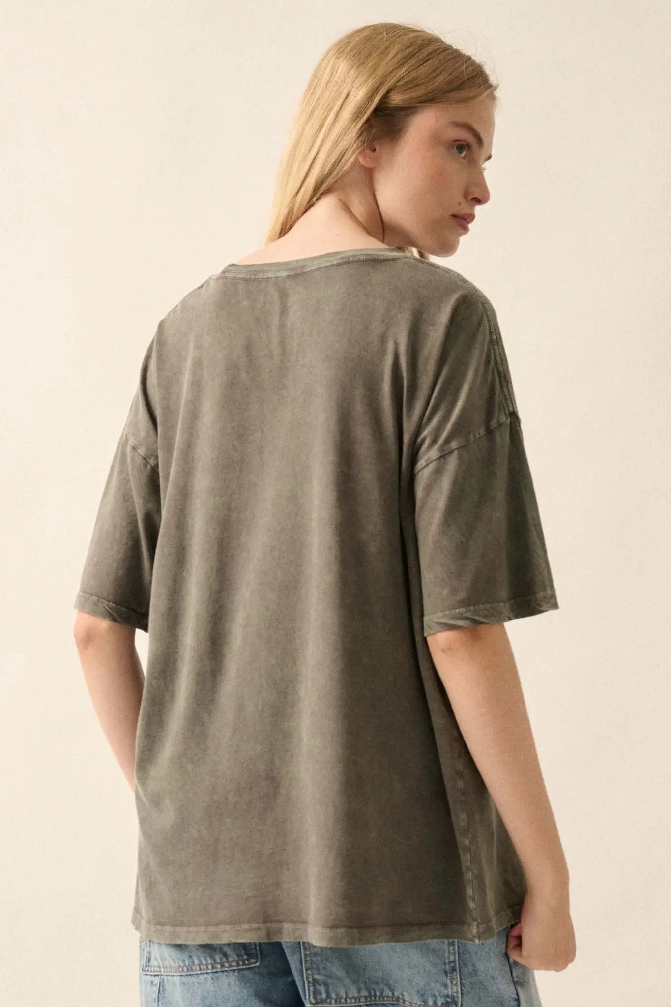 Butterfly Meadow Vintage-Wash Oversize Graphic Tee - Image 6