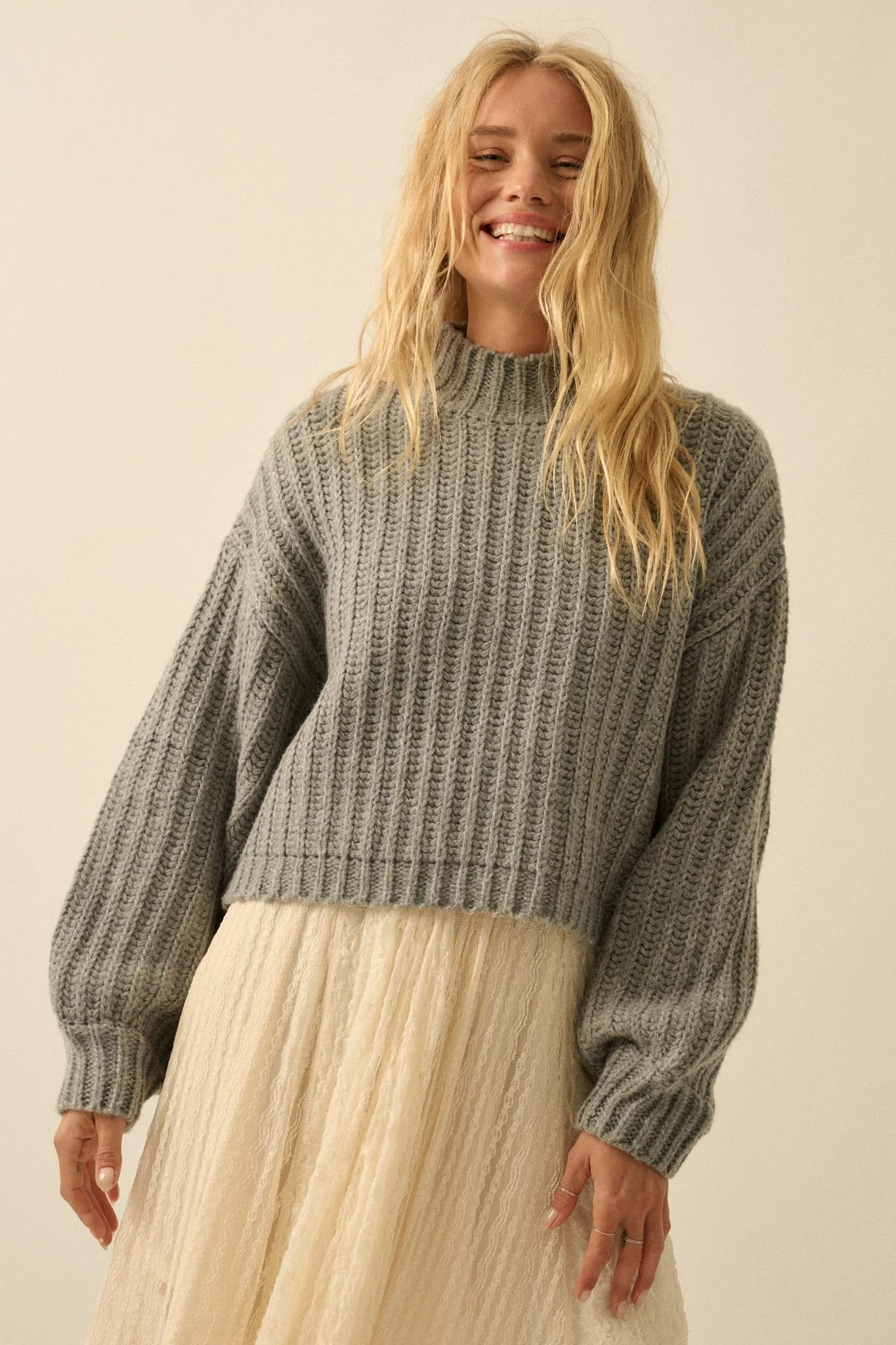 Call Me Cozy Chunky Ribbed Knit Mock Neck Sweater - Image 16