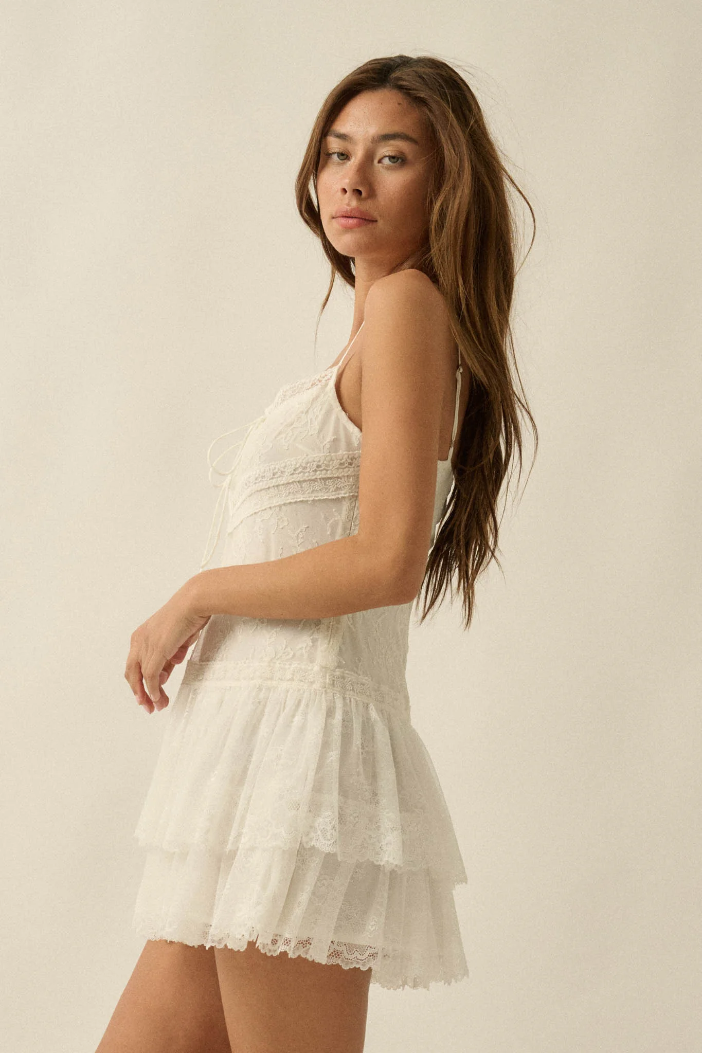 Call Me Darling Floral Lace Ruffle Cami Romper - Image 8