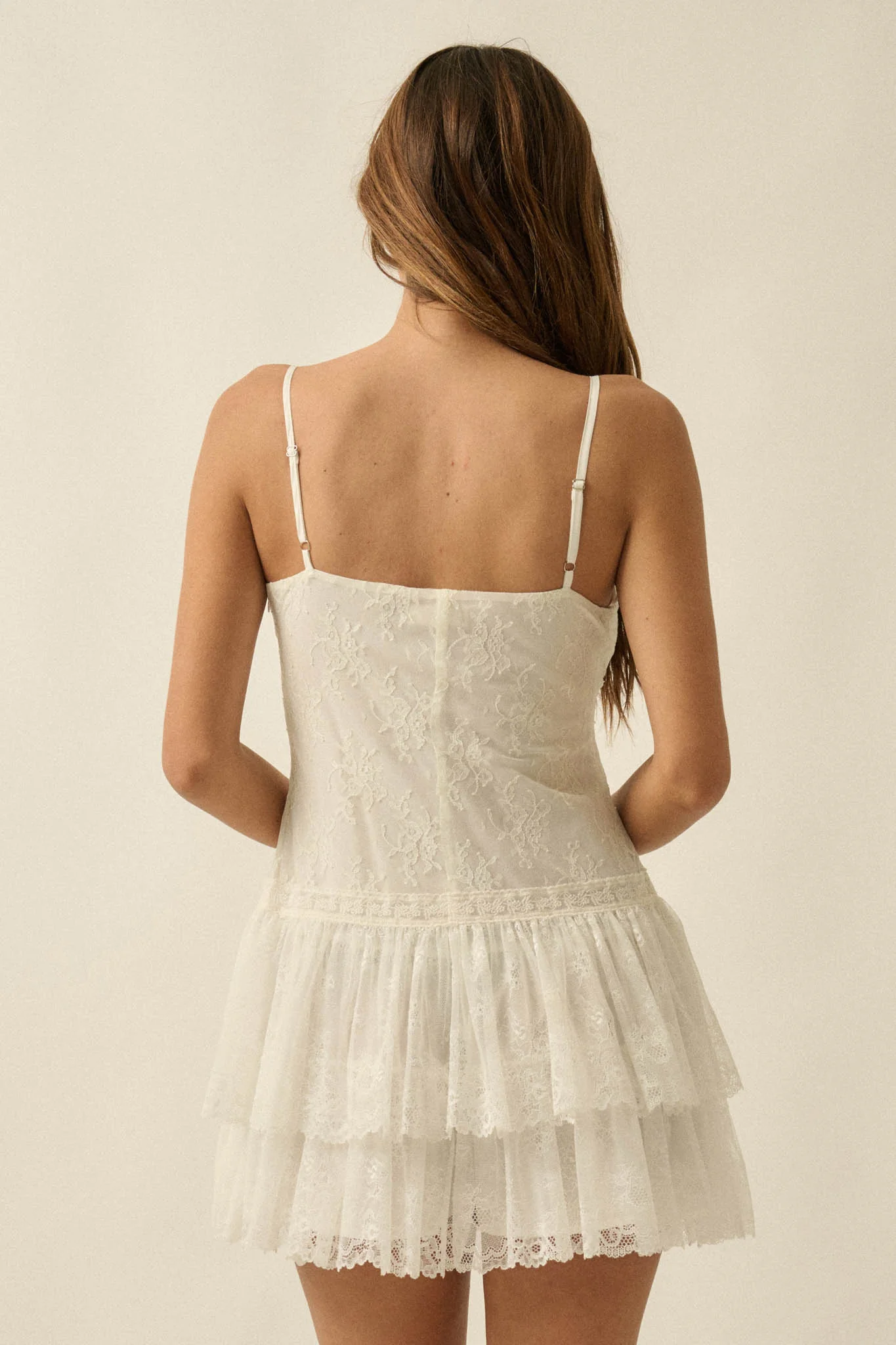 Call Me Darling Floral Lace Ruffle Cami Romper - Image 9