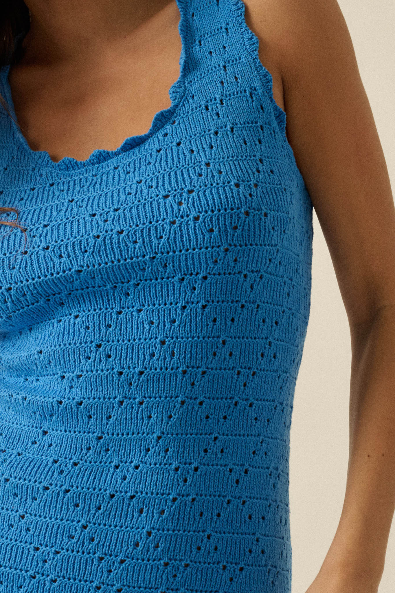 Carefree Days Pointelle Crochet-Knit Mini Dress - Image 5
