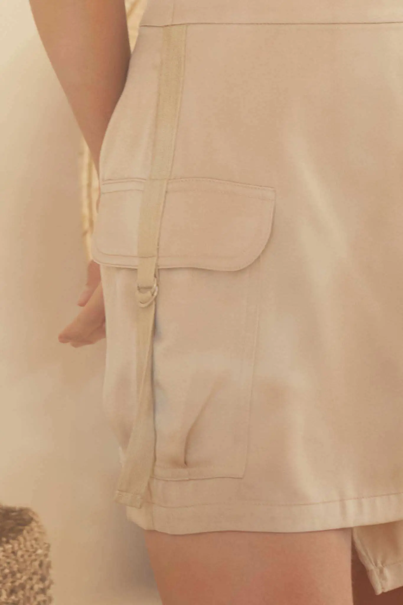 Carry On Matte Satin Wrapped Cargo Mini Skirt - Image 3