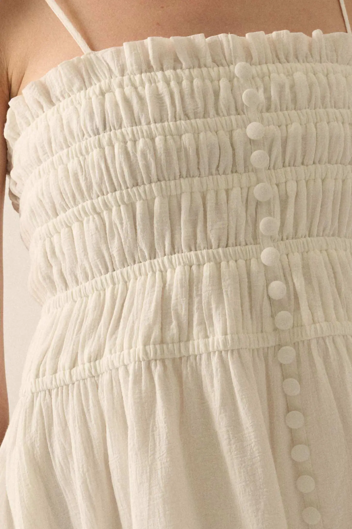 Catching Clouds Smocked Crinkle Cotton Mini Dress - Image 8