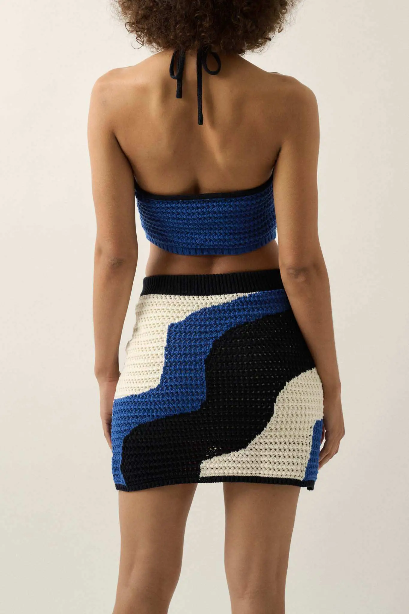 Catching Waves Colorblock Crochet Knit Mini Skirt - Image 13