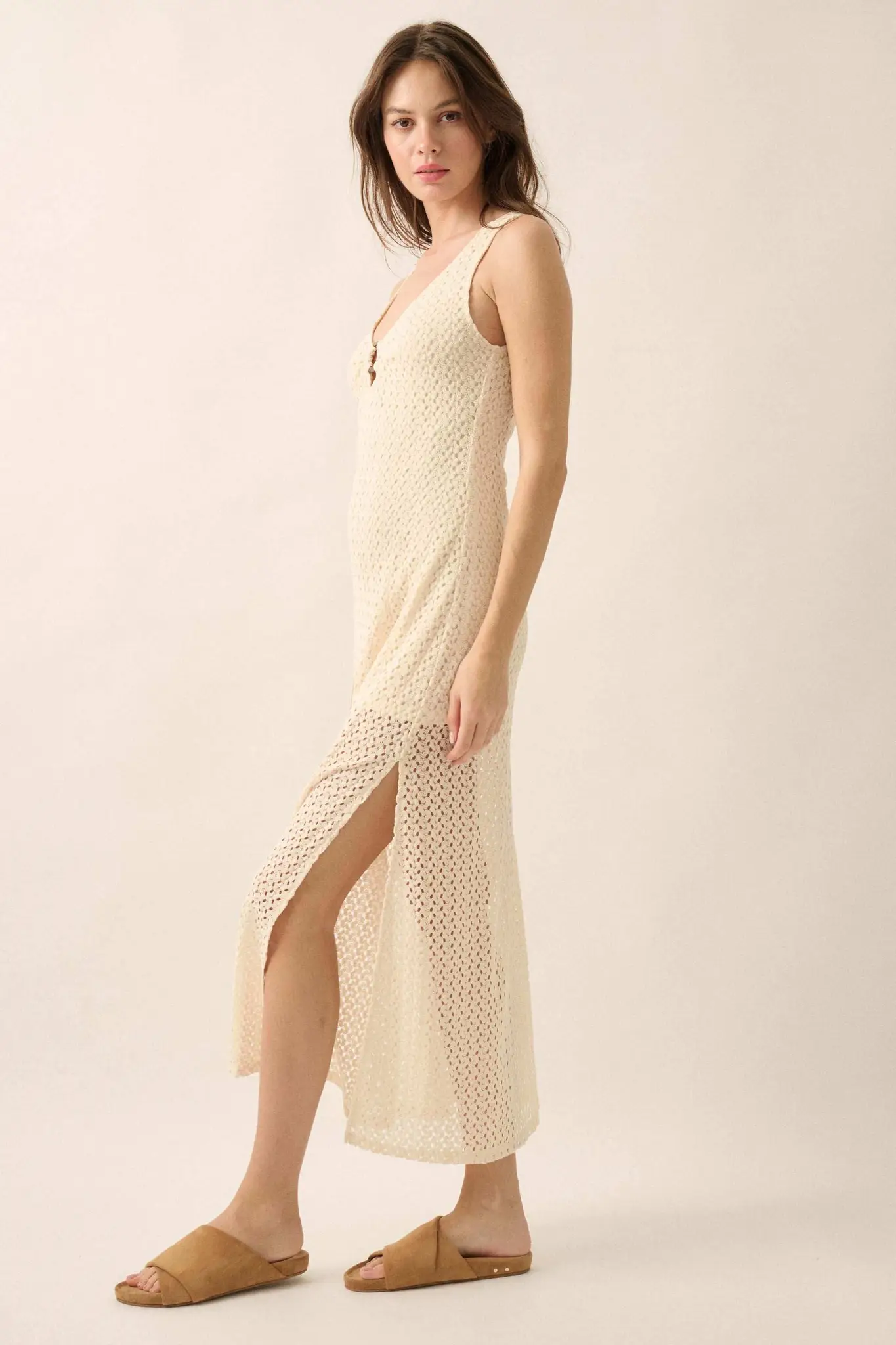 Chase the Sun Crochet Knit O-Ring Maxi Dress - Image 8