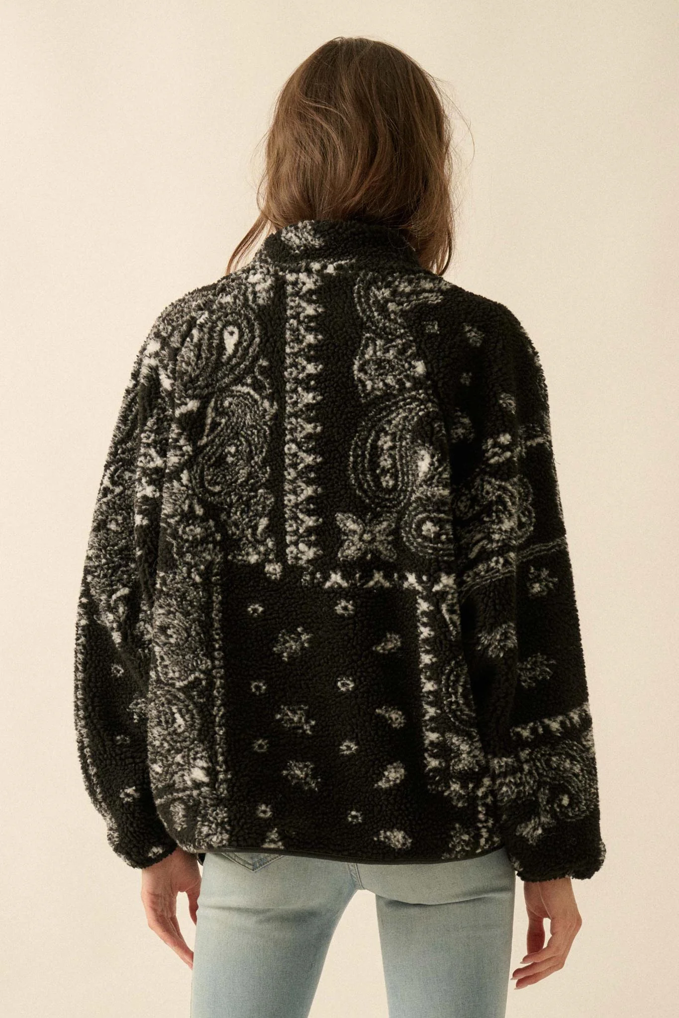 Chasing Dreams Paisley-Print Fleece Zip-Up Jacket - Image 2