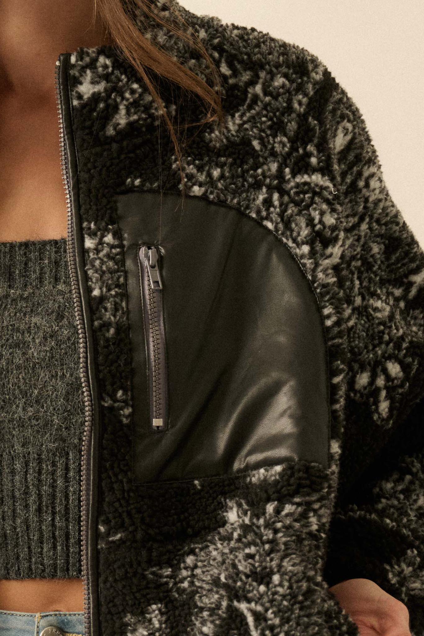 Chasing Dreams Paisley-Print Fleece Zip-Up Jacket - Image 4