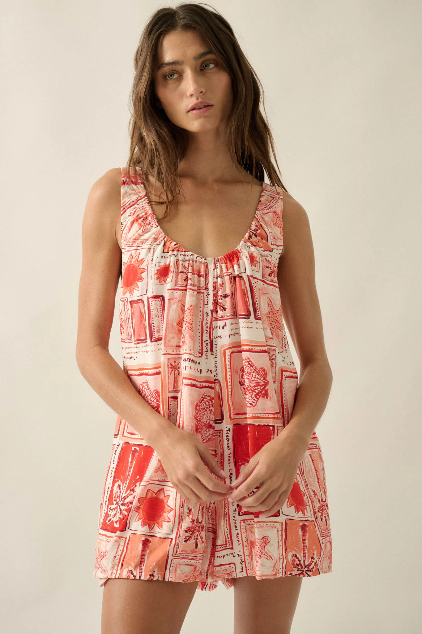 Chasing Paradise Tropical-Print Tie-Back Romper - Image 10