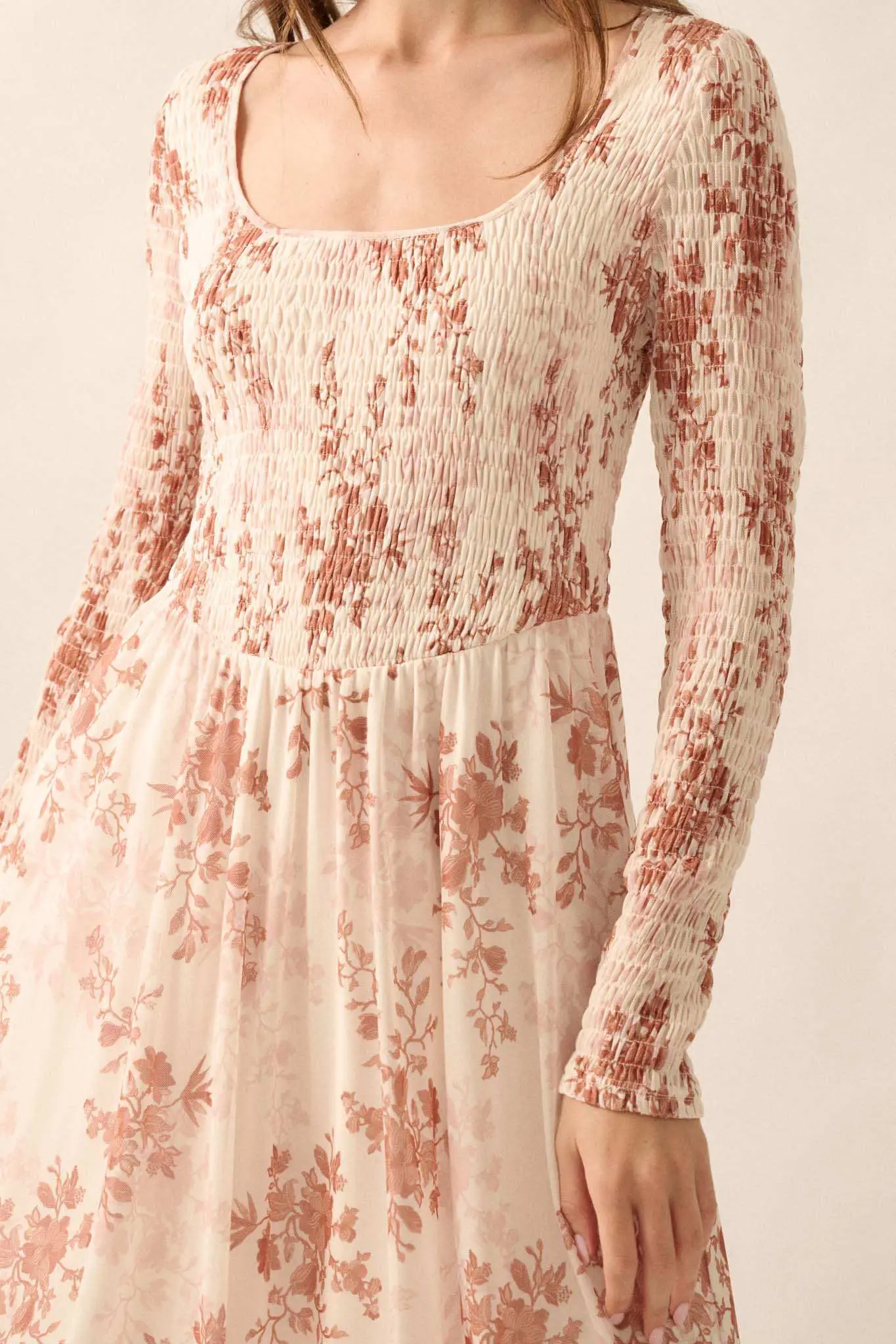 Chasing Wildflowers Smocked Floral Midi Dress - Image 7
