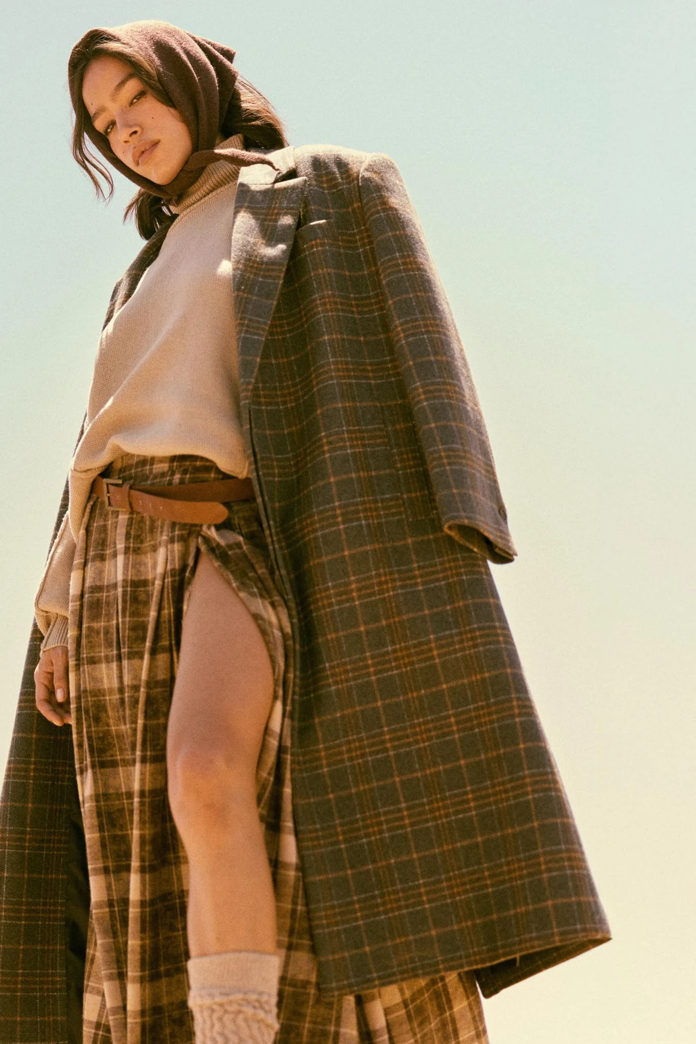 Check Please Double-Breasted Plaid Overcoat