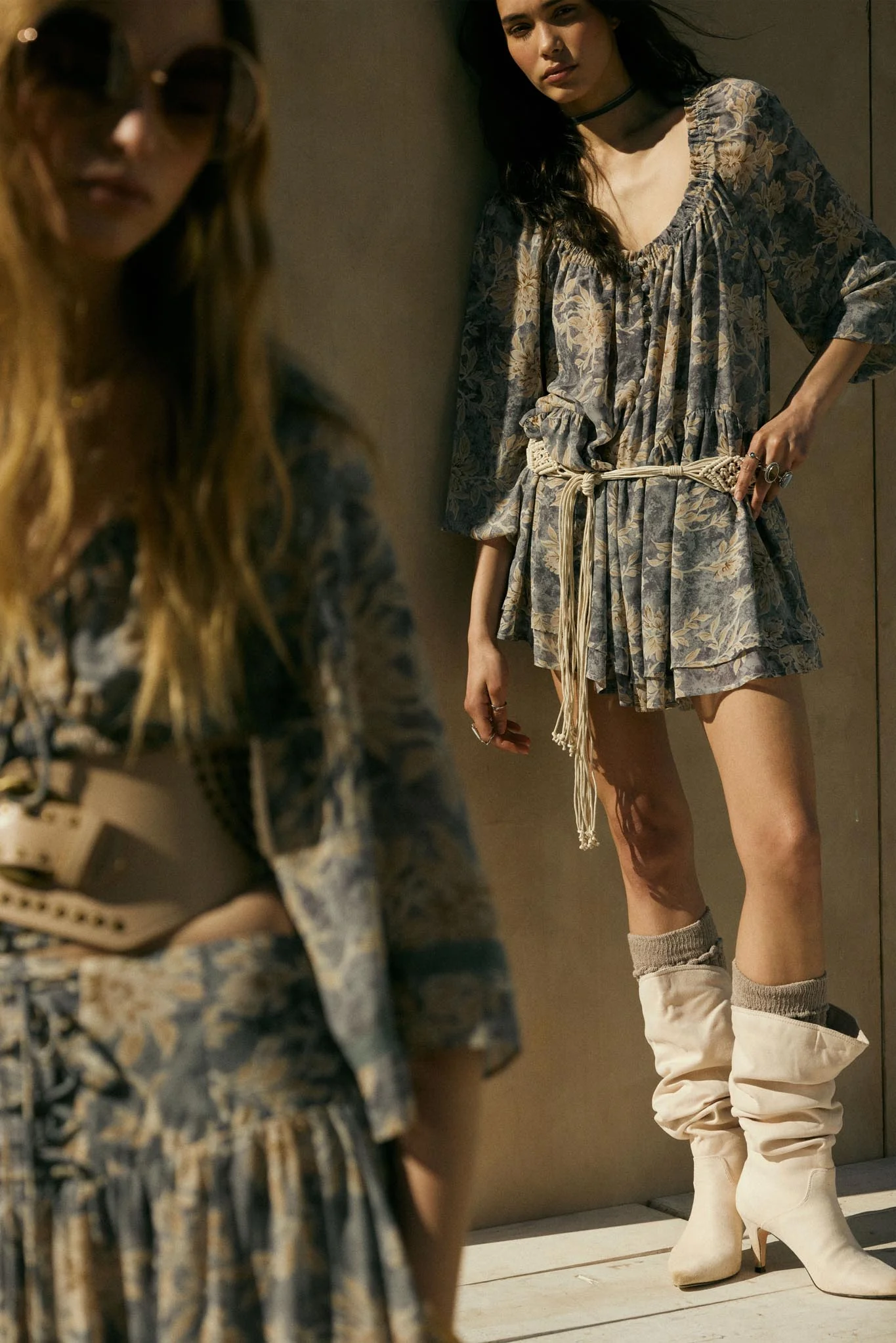 Cherished Memory Floral Chiffon Babydoll Romper - Image 3
