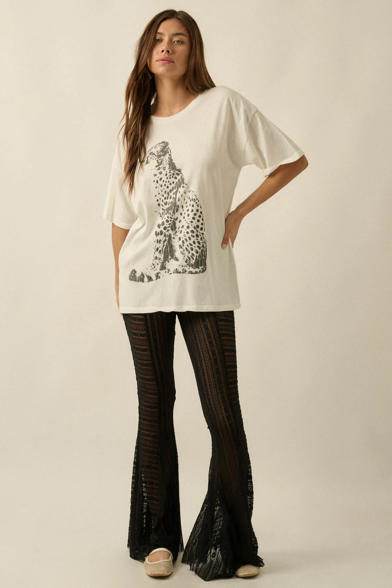 Chill Cheetah Oversize Vintage Graphic Tee - Image 6