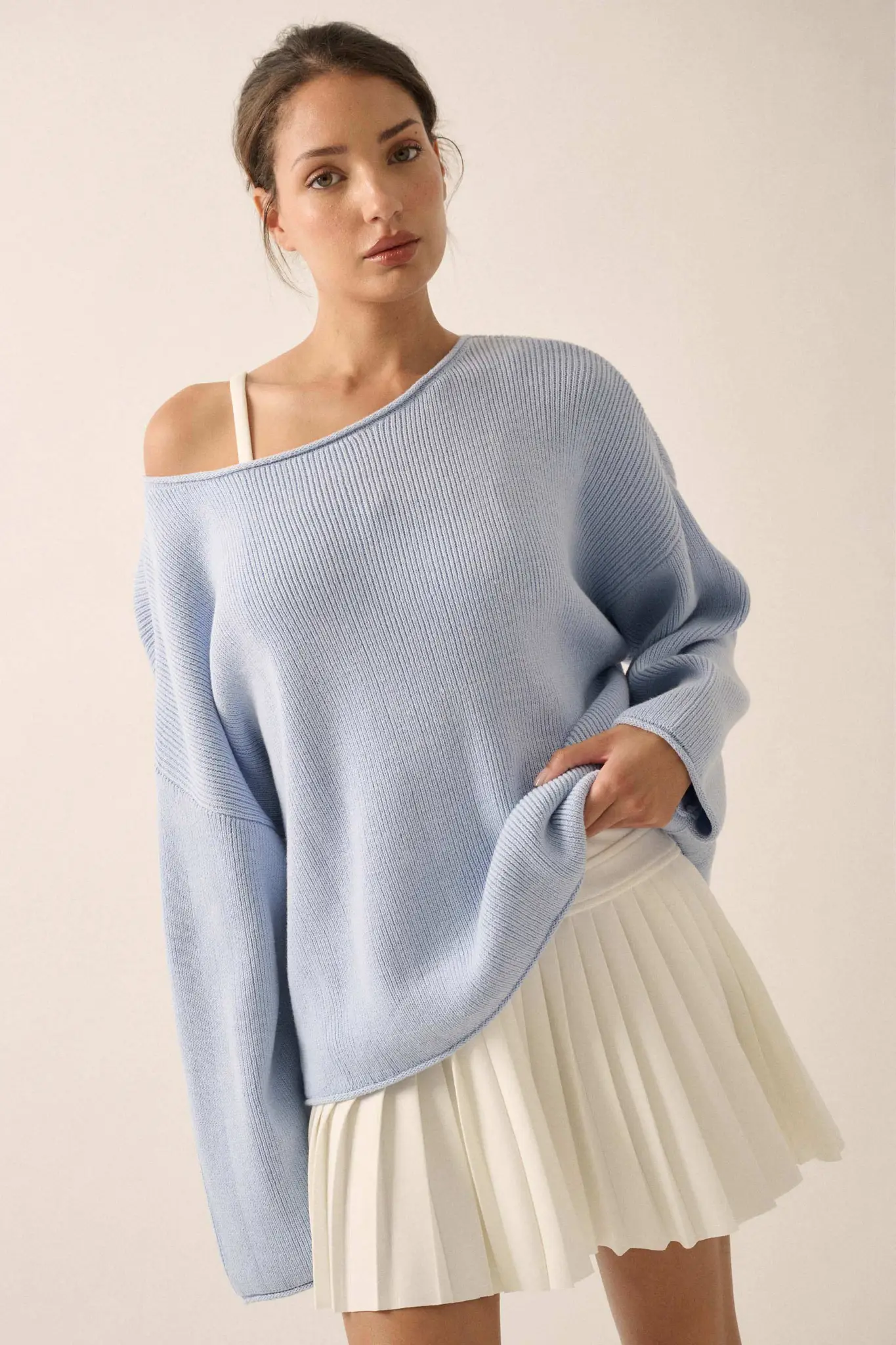 Chill Vibes Rolled-Edge Ribbed Knit Sweater - Image 13