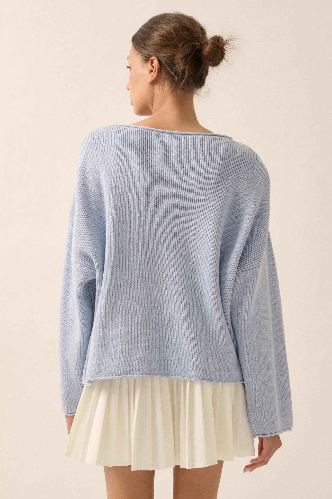 Chill Vibes Rolled-Edge Ribbed Knit Sweater - Image 14