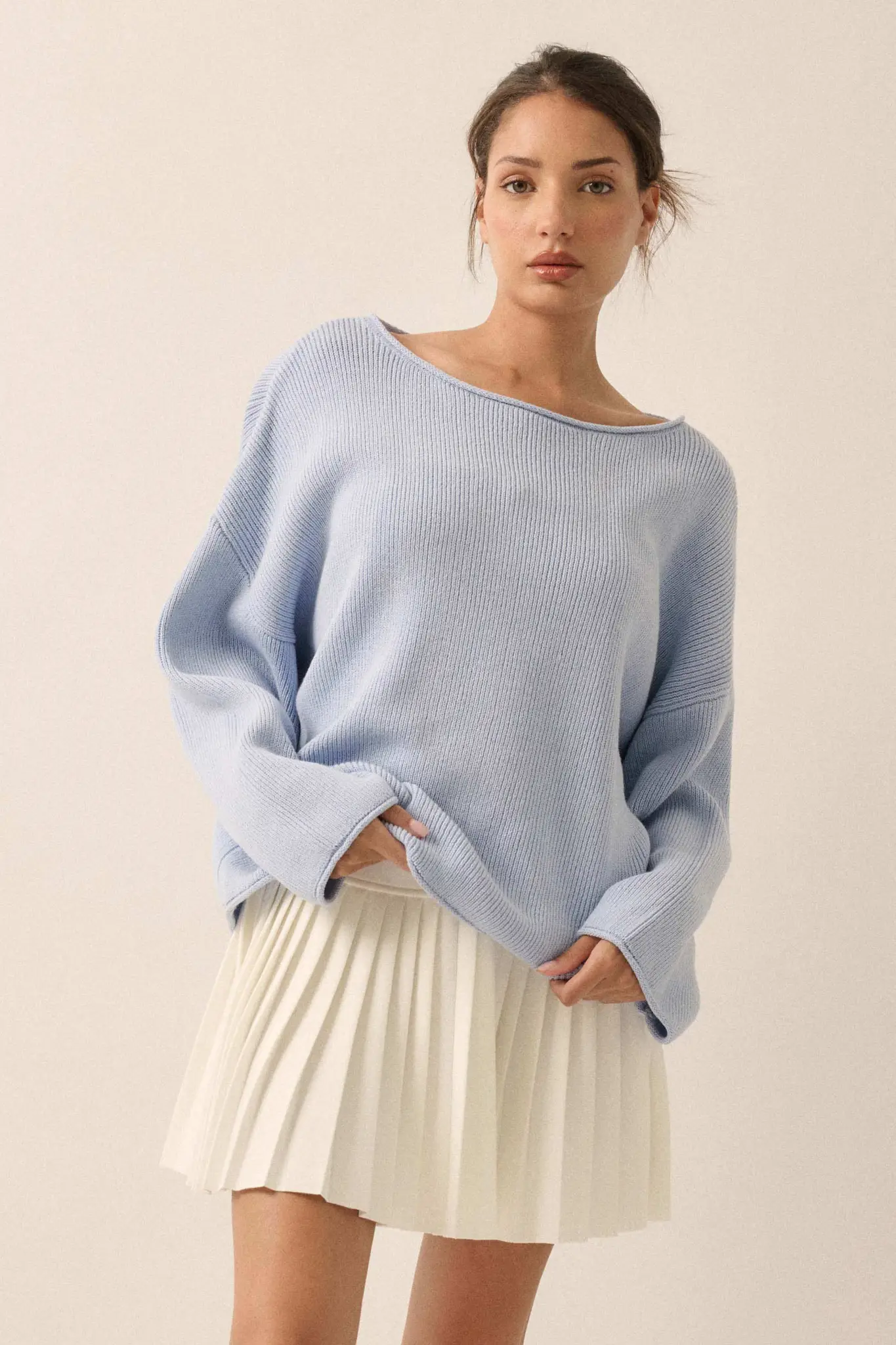 Chill Vibes Rolled-Edge Ribbed Knit Sweater - Image 17