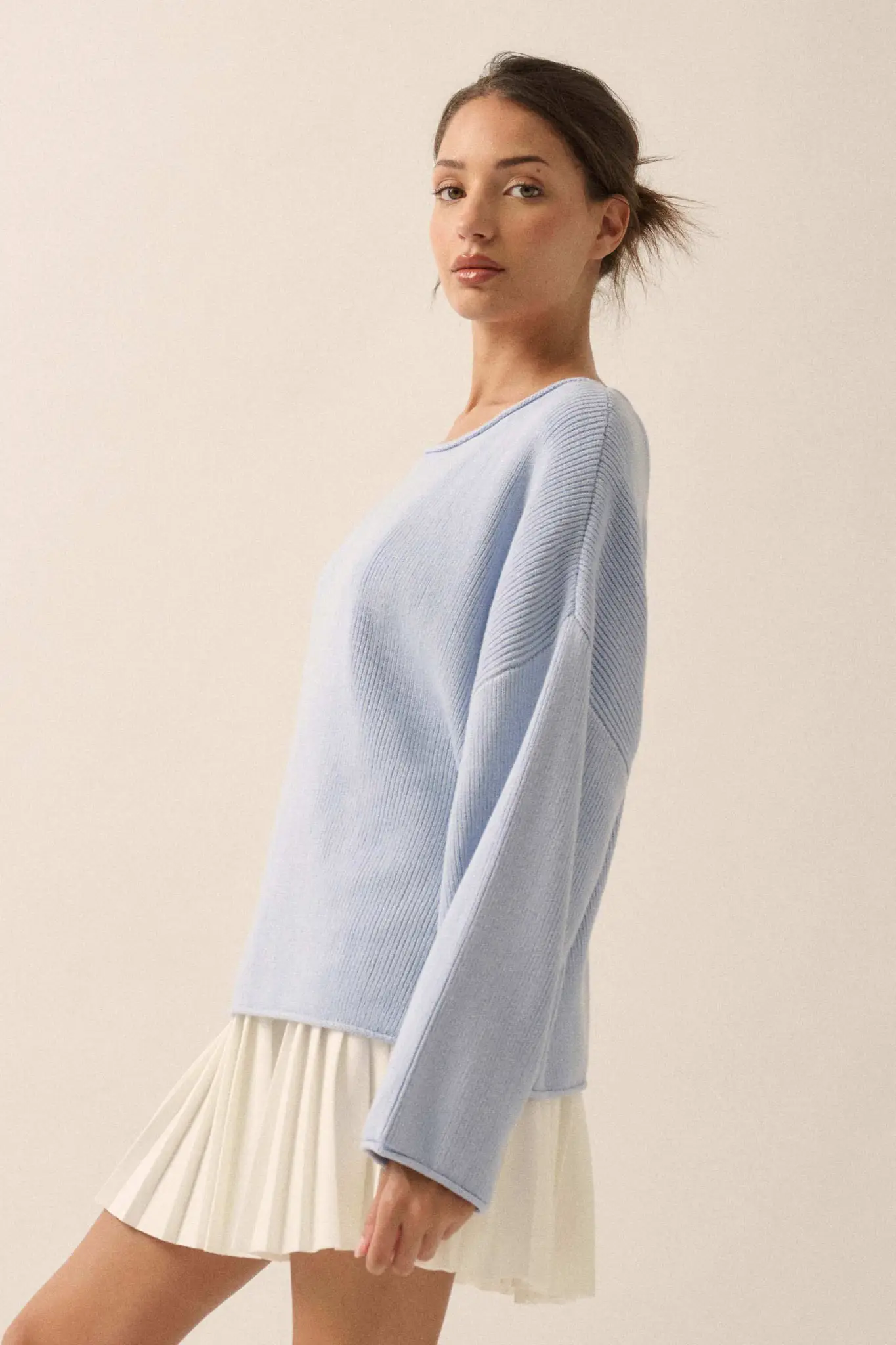 Chill Vibes Rolled-Edge Ribbed Knit Sweater - Image 18