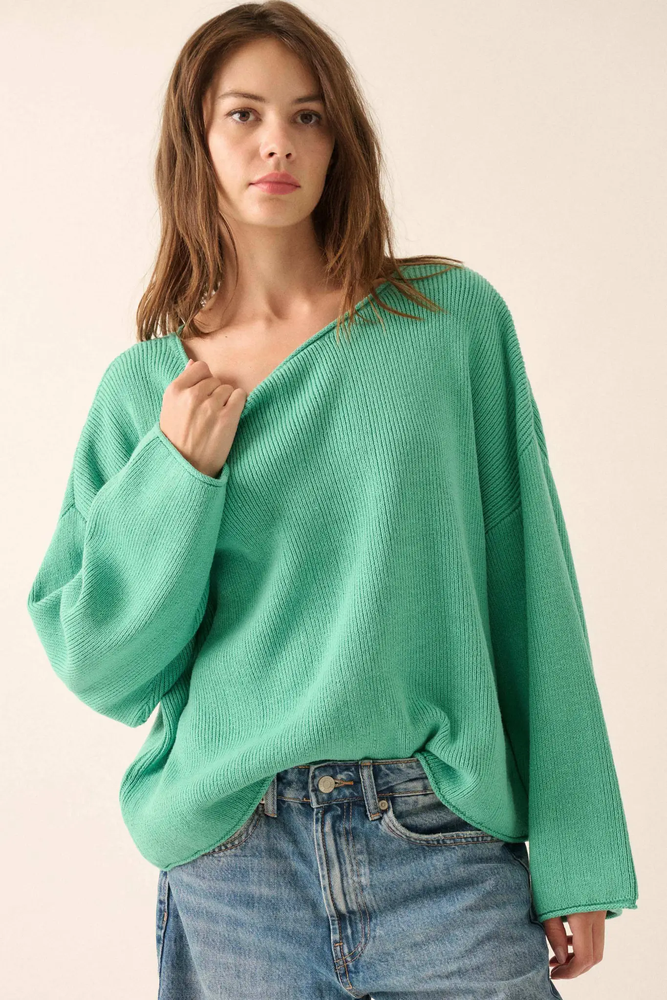 Chill Vibes Rolled-Edge Ribbed Knit Sweater - Image 20