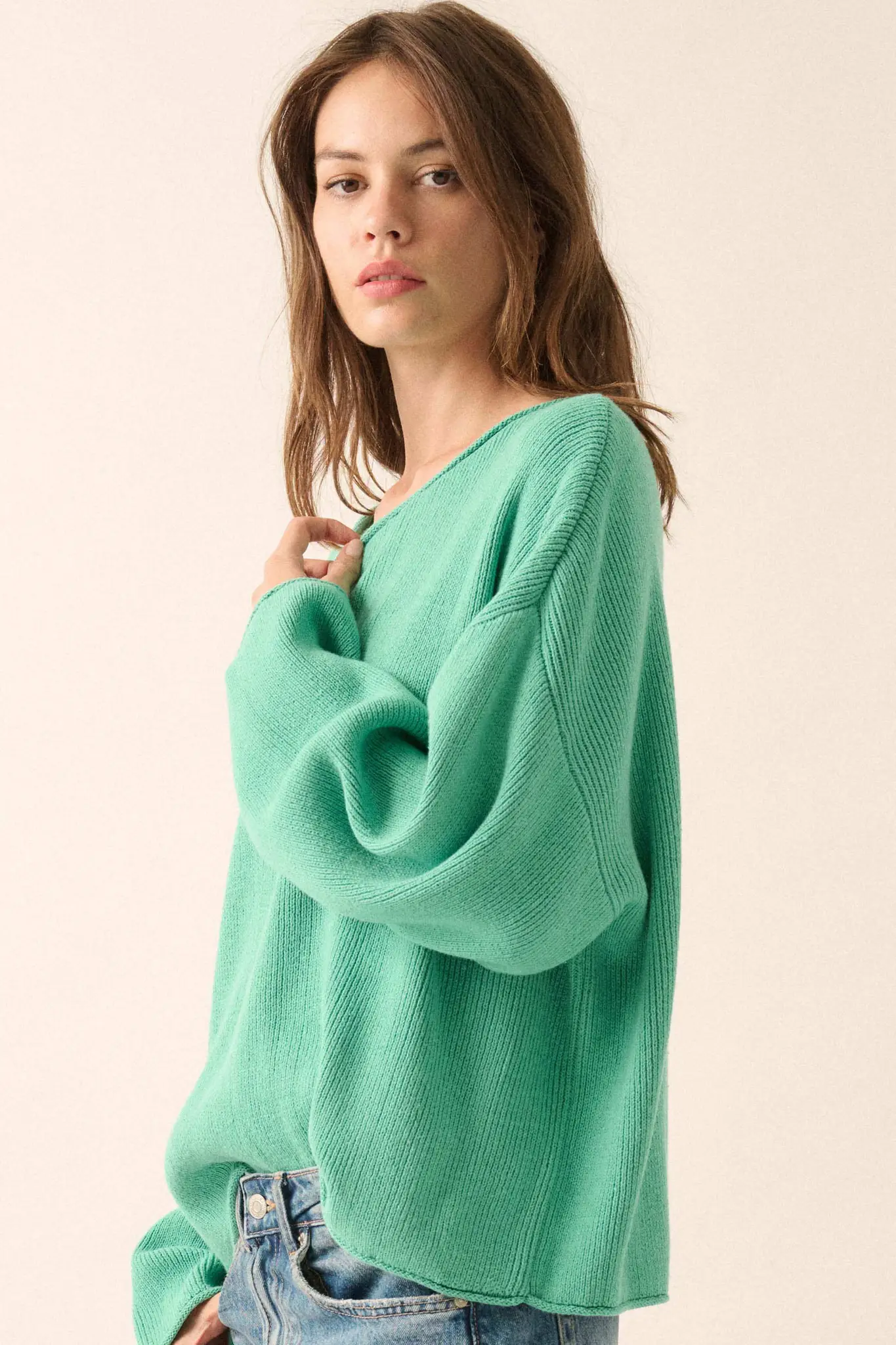 Chill Vibes Rolled-Edge Ribbed Knit Sweater - Image 23