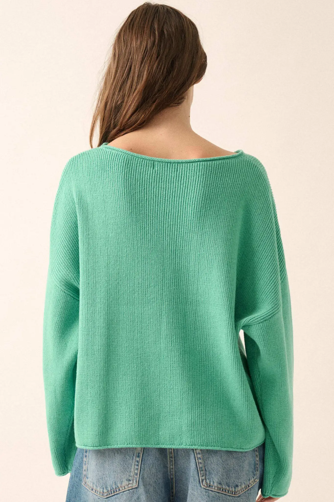 Chill Vibes Rolled-Edge Ribbed Knit Sweater - Image 24