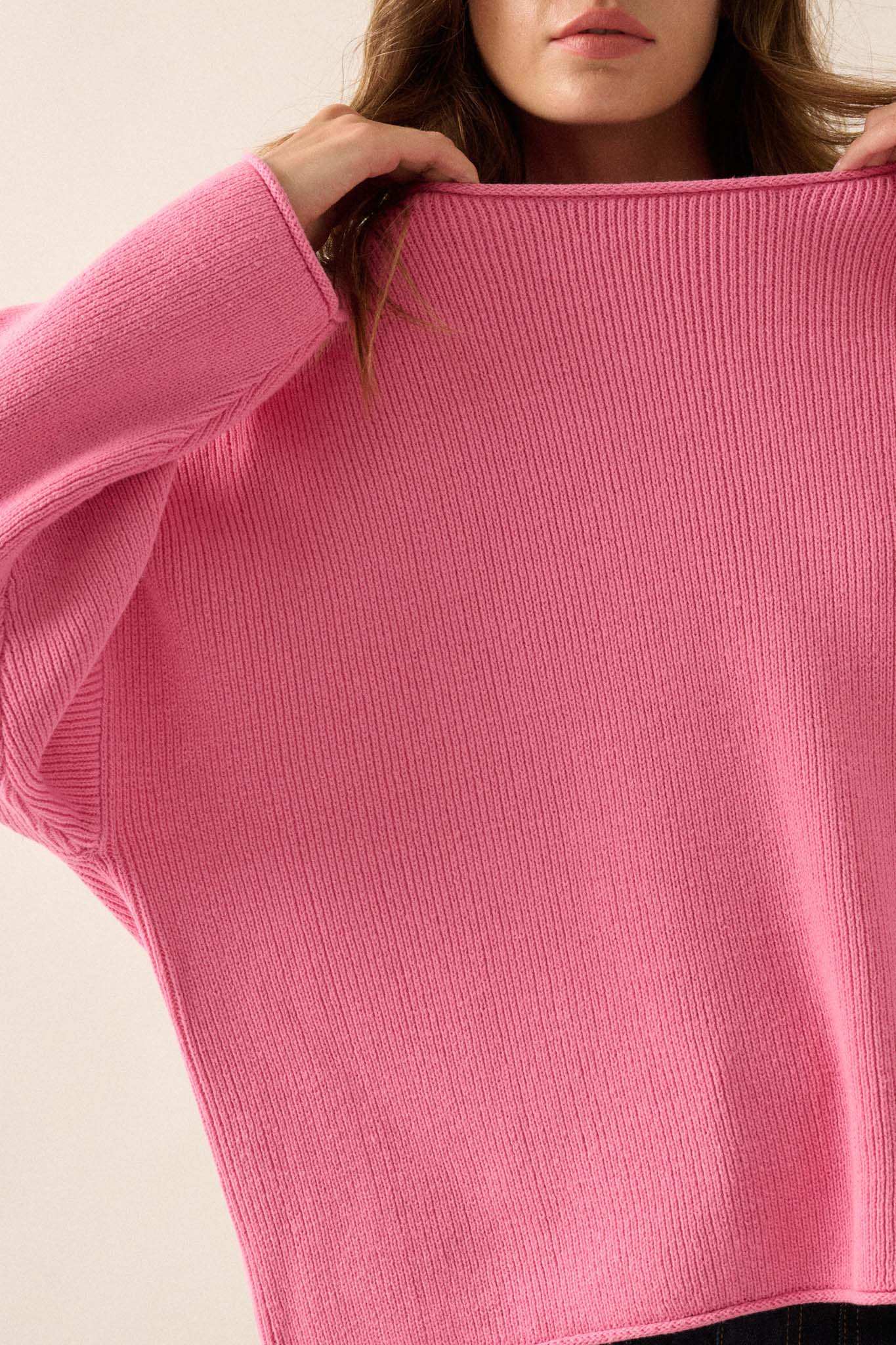 Chill Vibes Rolled-Edge Ribbed Knit Sweater - Image 32
