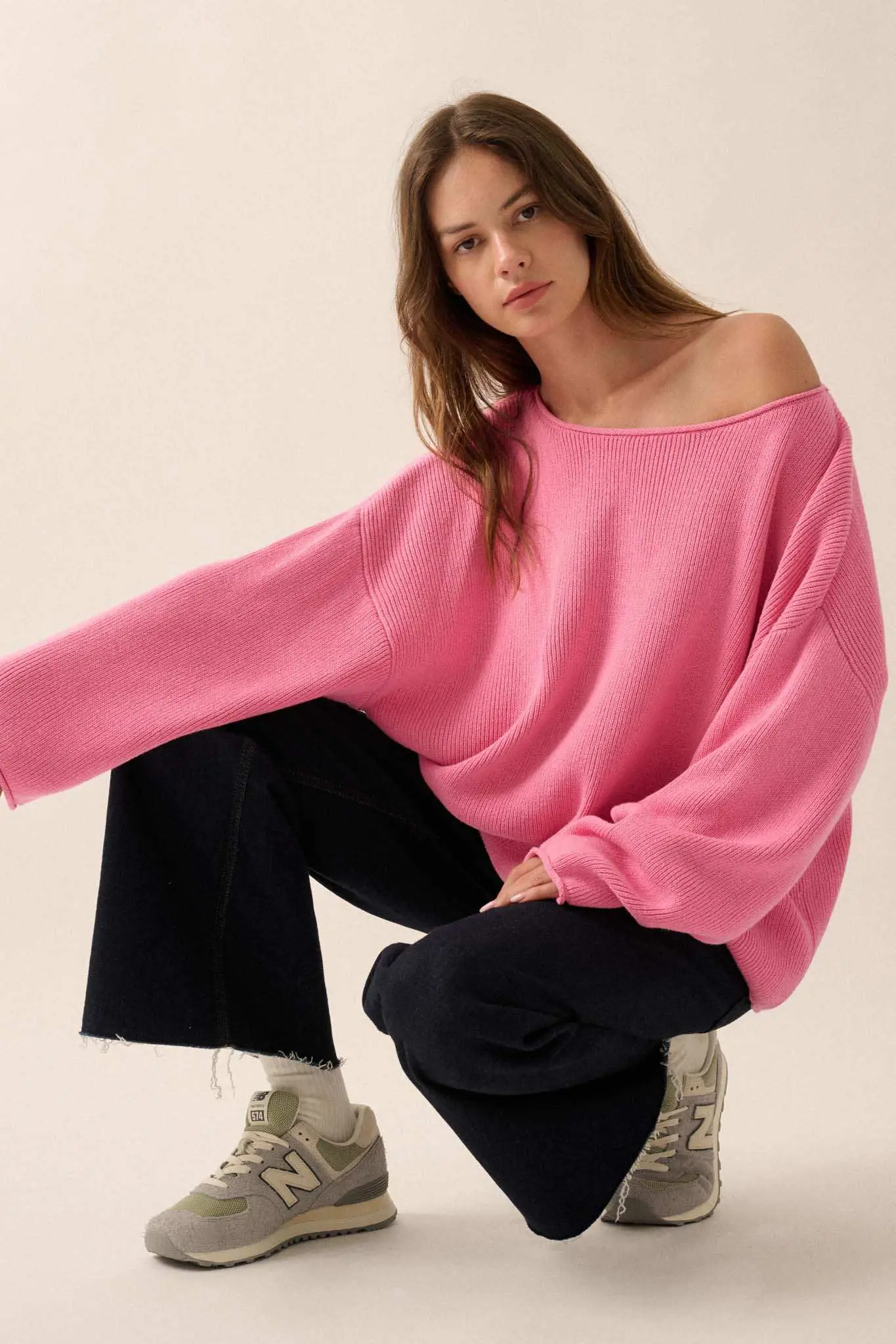 Chill Vibes Rolled-Edge Ribbed Knit Sweater - Image 33