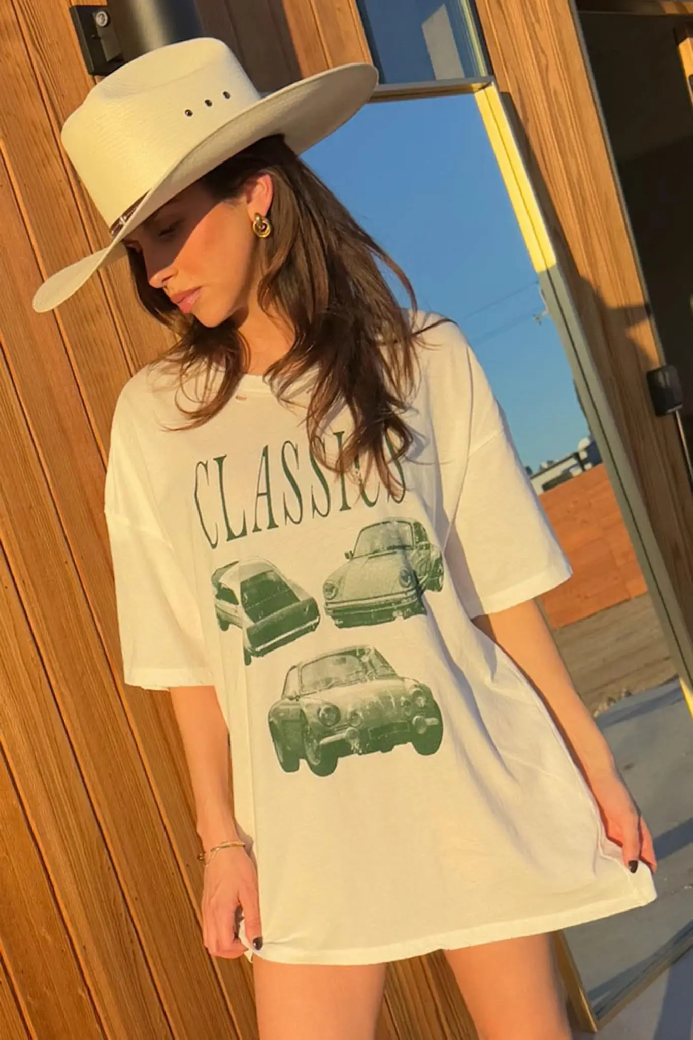 Classic Cars Distressed Oversize Graphic Tee - Image 4