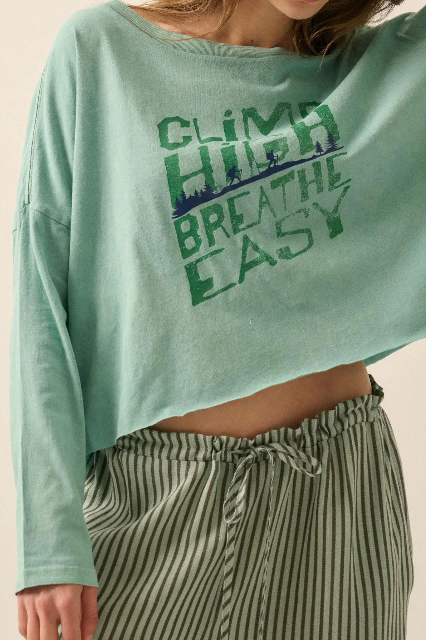 Climb High Cropped Long-Sleeve Graphic Tee - Image 2