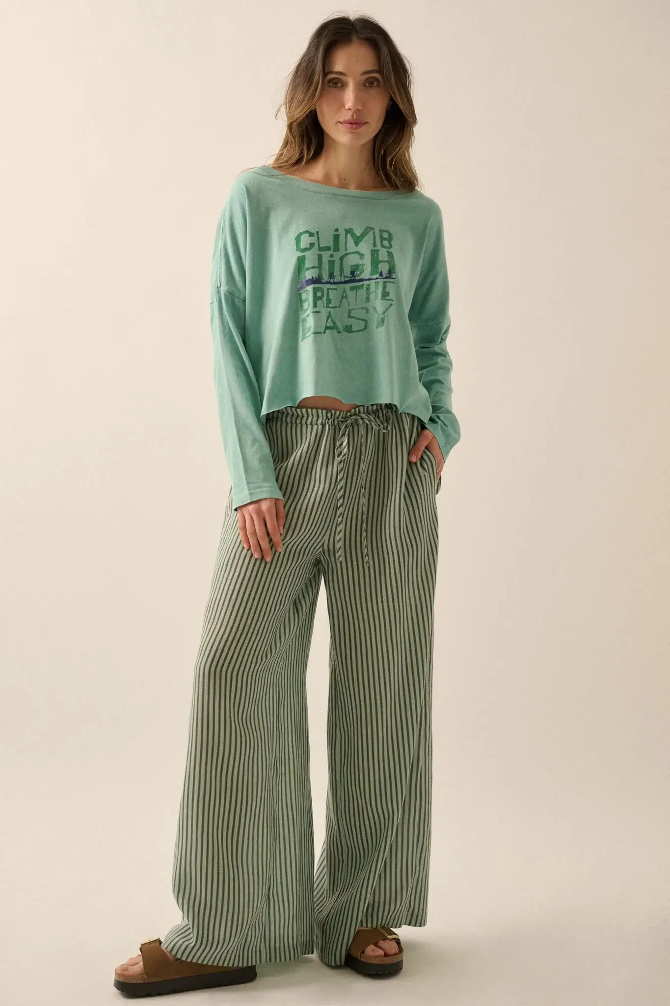 Climb High Cropped Long-Sleeve Graphic Tee - Image 3