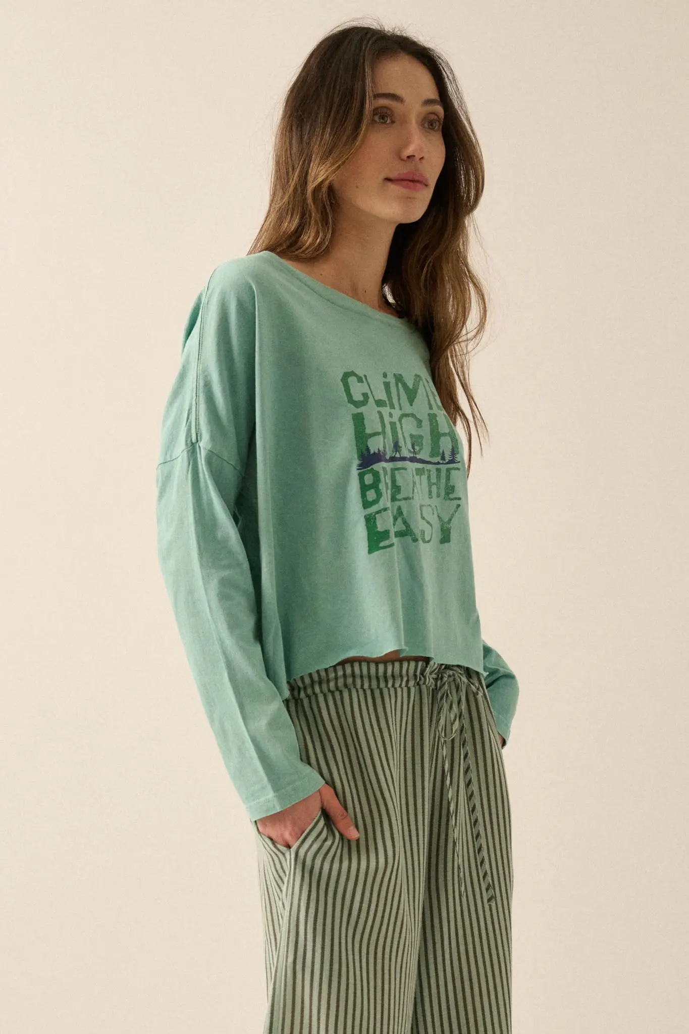Climb High Cropped Long-Sleeve Graphic Tee - Image 5