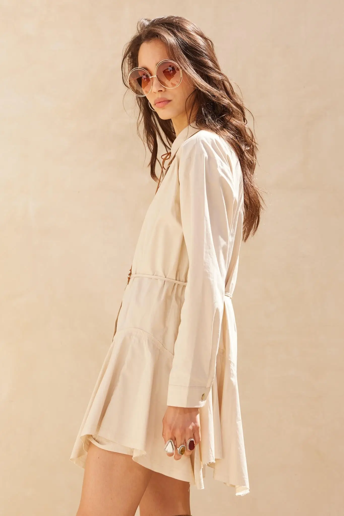 Clocked Out Belted Button-Up Skirted Shirt Romper - Image 11