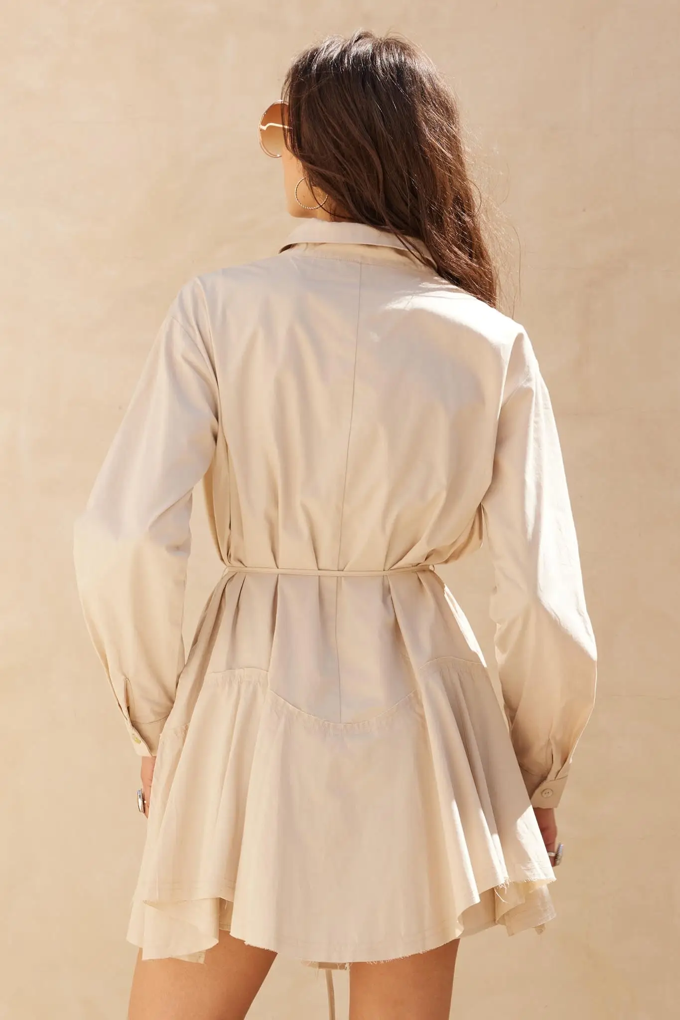 Clocked Out Belted Button-Up Skirted Shirt Romper - Image 12