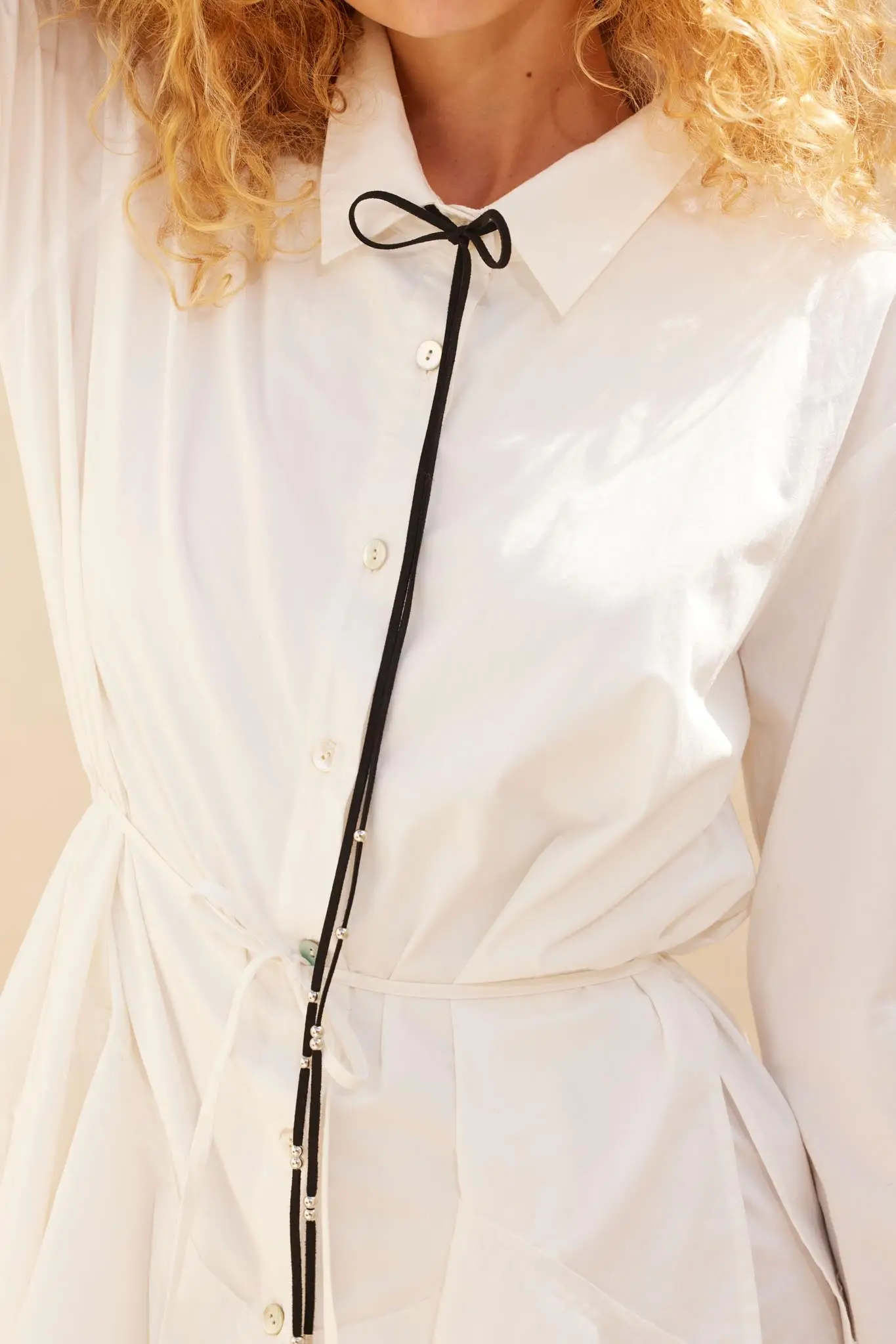 Clocked Out Belted Button-Up Skirted Shirt Romper - Image 14