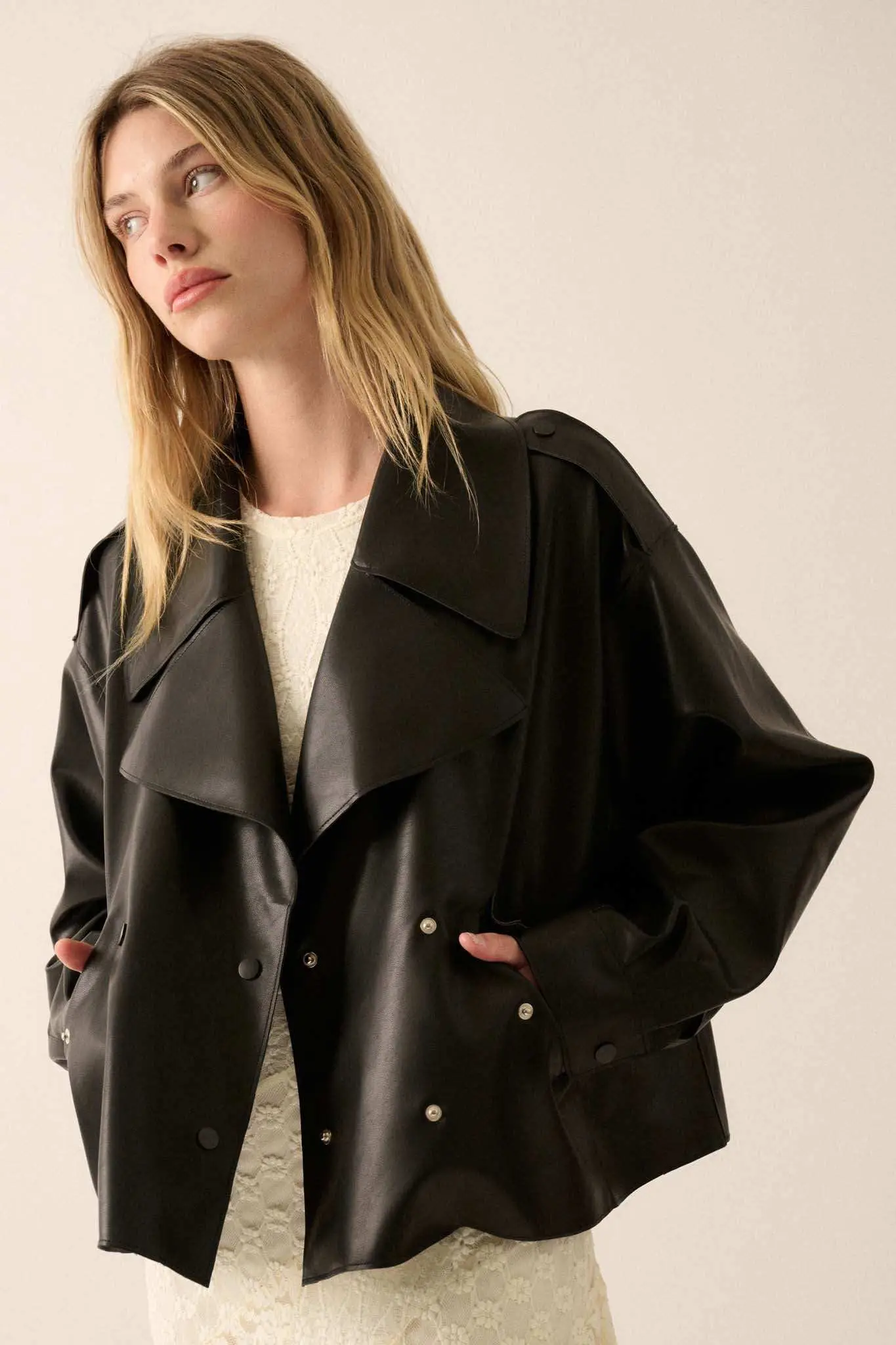 Cool Rider Vegan Leather Motorcycle Jacket - Image 4