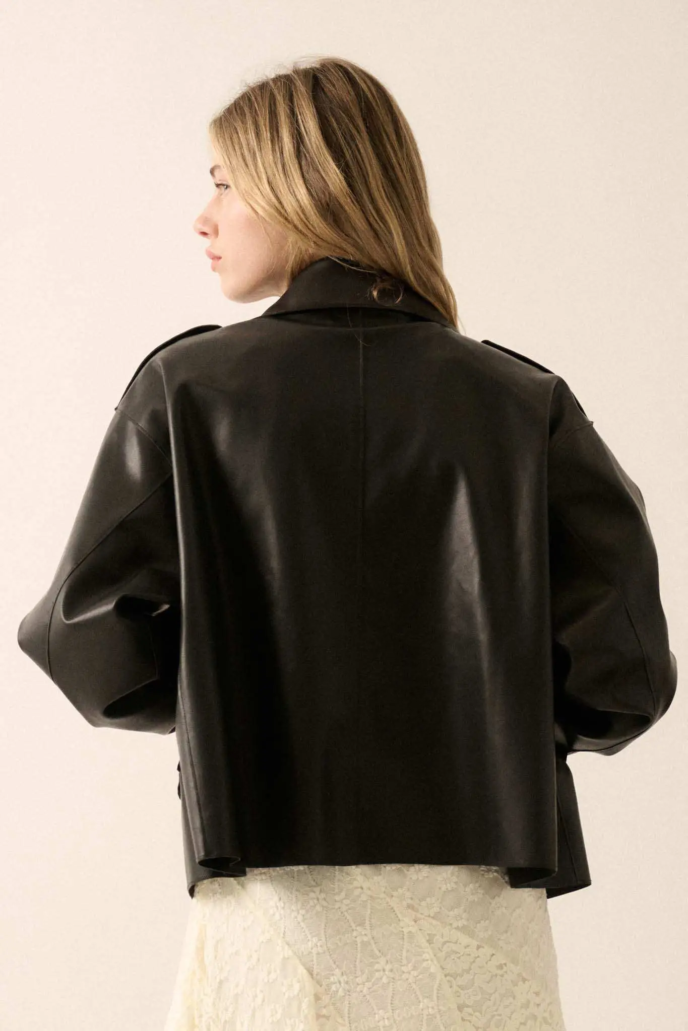 Cool Rider Vegan Leather Motorcycle Jacket - Image 9