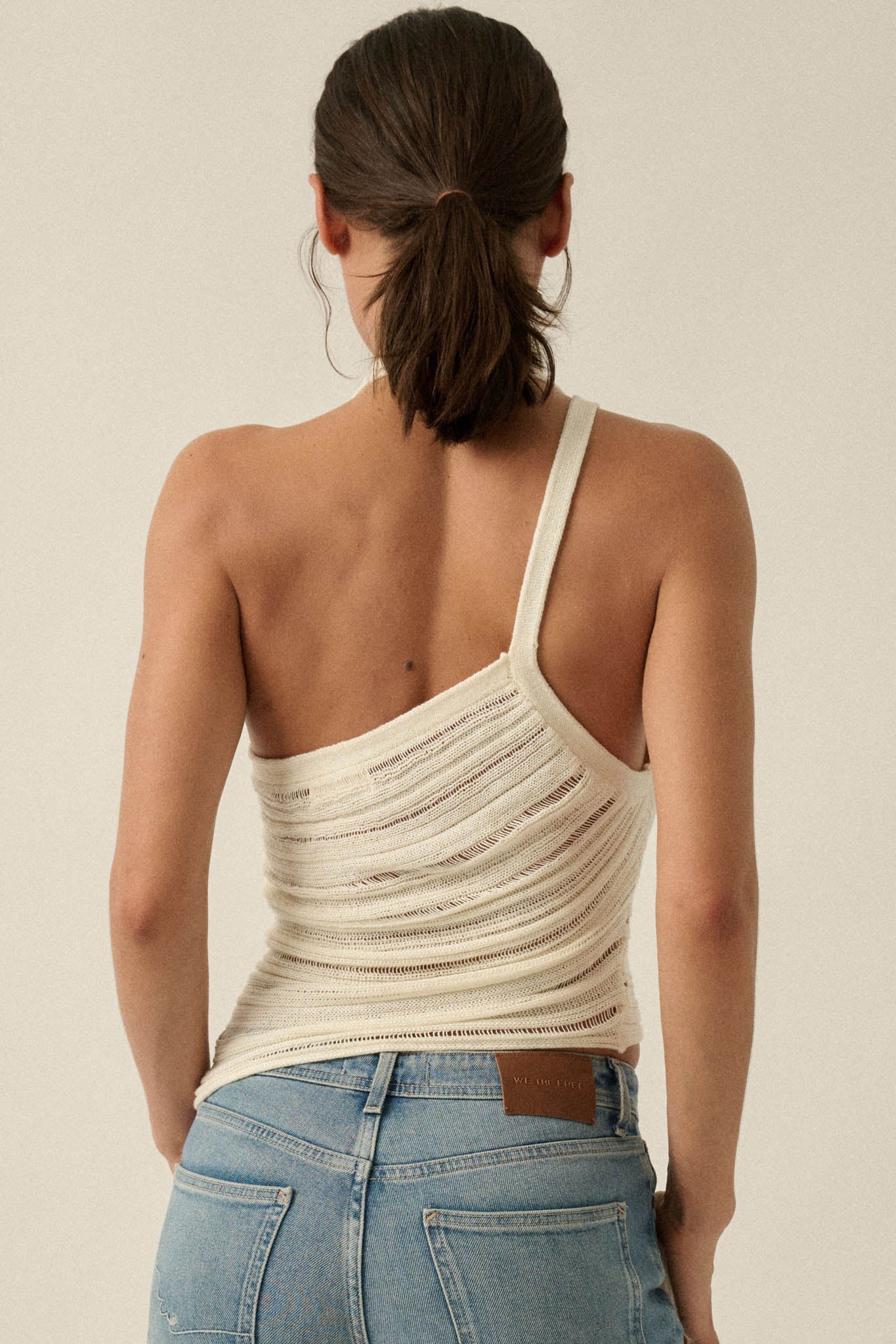 Cool Summer Ladder-Knit Asymmetrical Tank Top - Image 9