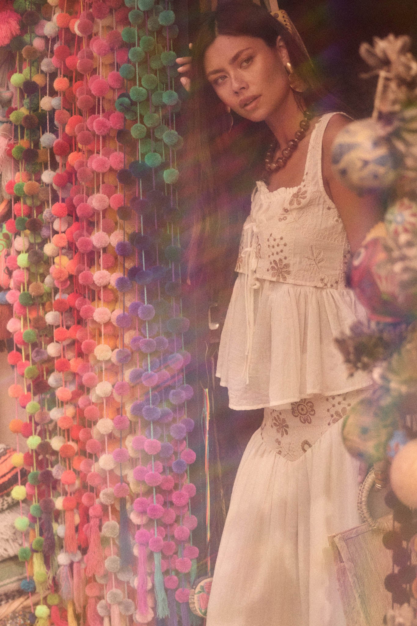 Cottage Garden Floral-Embroidered Peasant Tank Top - Image 3