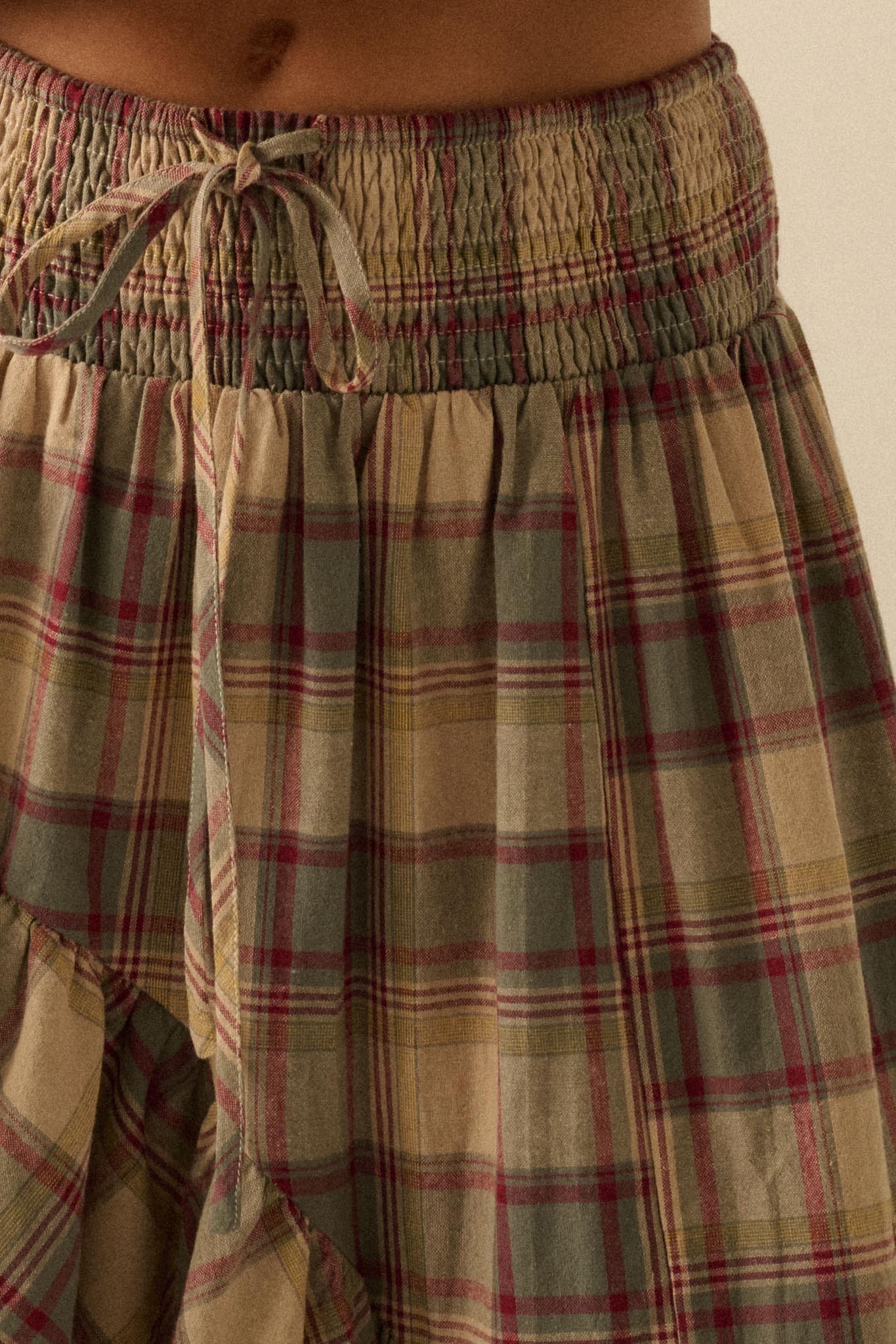Country Mile Plaid High-Low Ruffle Maxi Skirt - Image 6